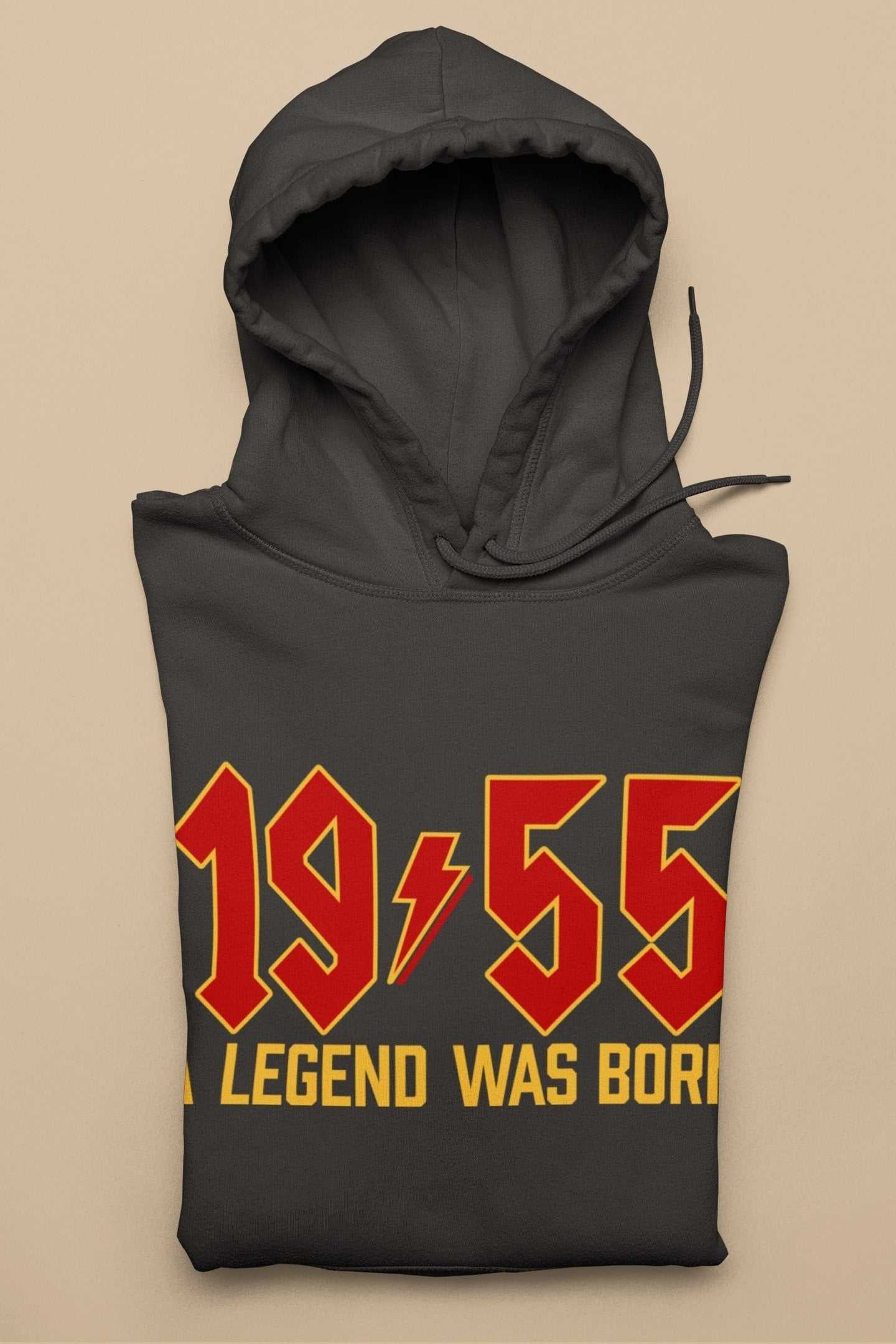 1955 "A Legend Was Born" 70th Birthday Hoodie with Rock Font Retro Design for 2025 Gift
