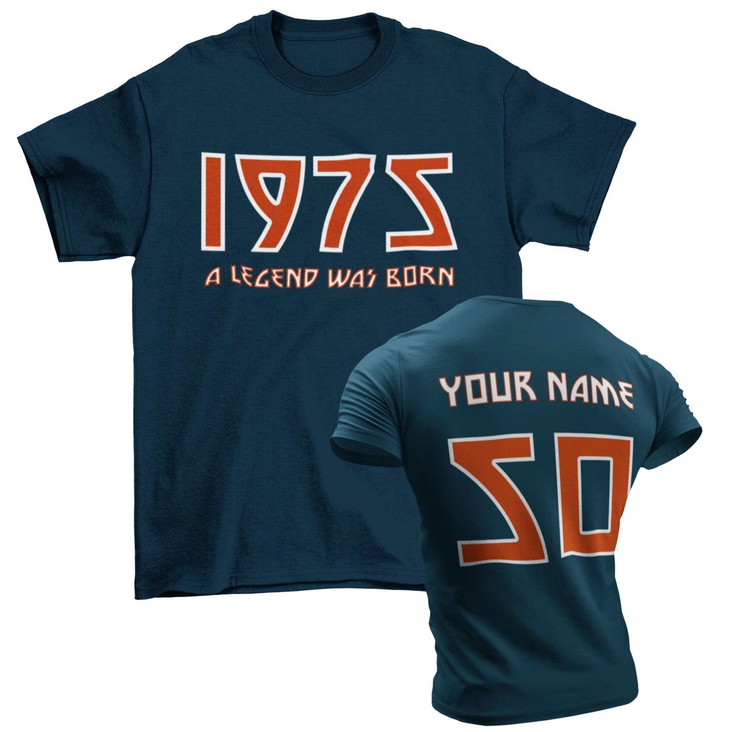 Galaxy Tees Mens 50th T Shirt 1975 A Legend Was Born With Name on BackGalaxy Tees