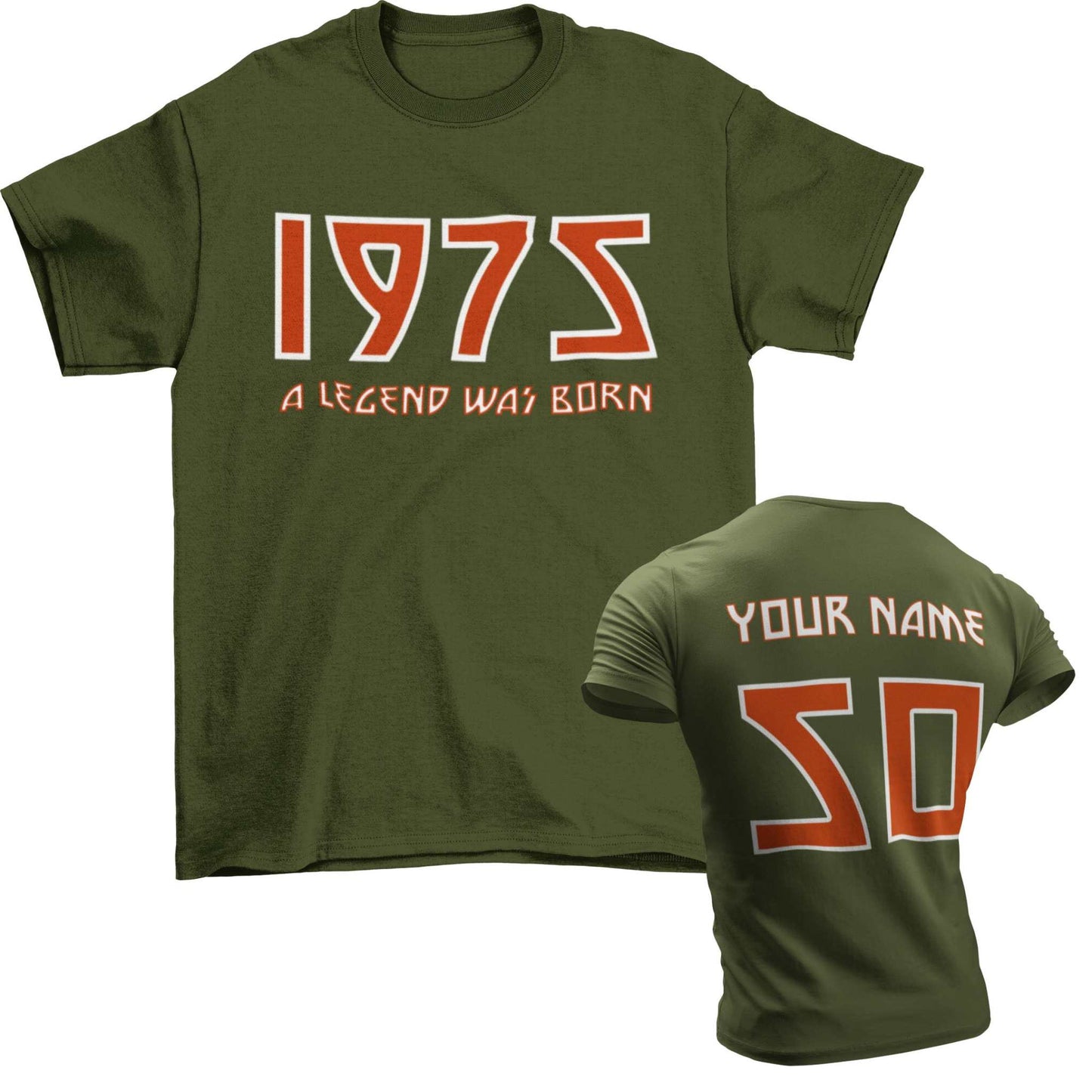 Galaxy Tees Mens 50th T Shirt 1975 A Legend Was Born With Name on BackGalaxy Tees