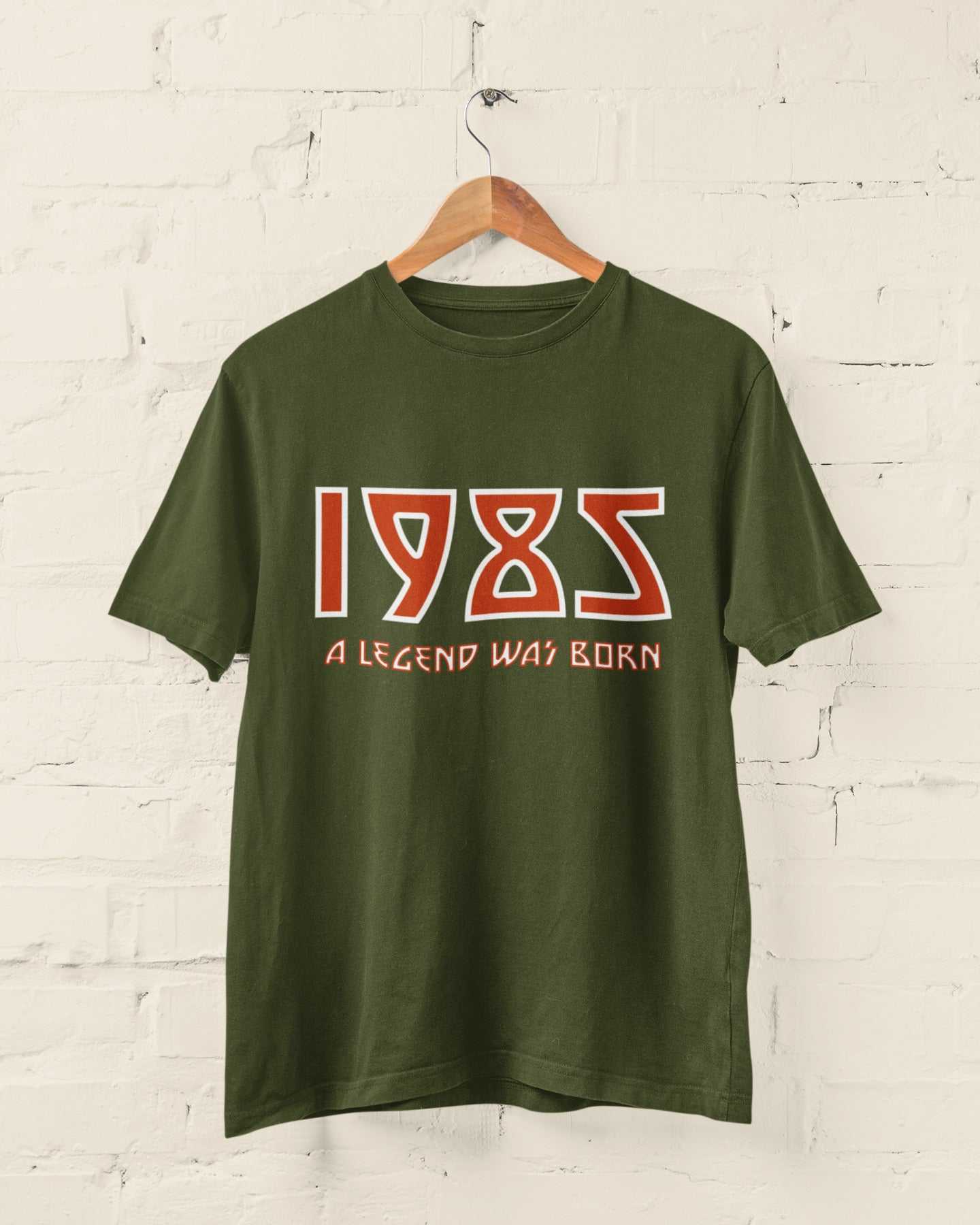 Galaxy Tees Men's 40th T Shirt 1985 A Legend Was Born With Name on BacGalaxy Tees