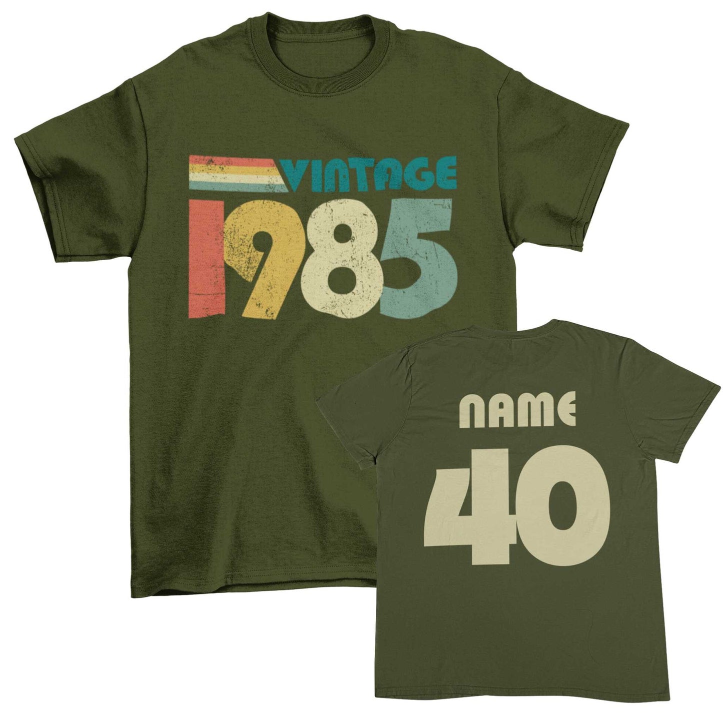 2025 Birthday PERSONALISED 40th T Shirt Vintage 1985 With Name & Age OGalaxy Tees