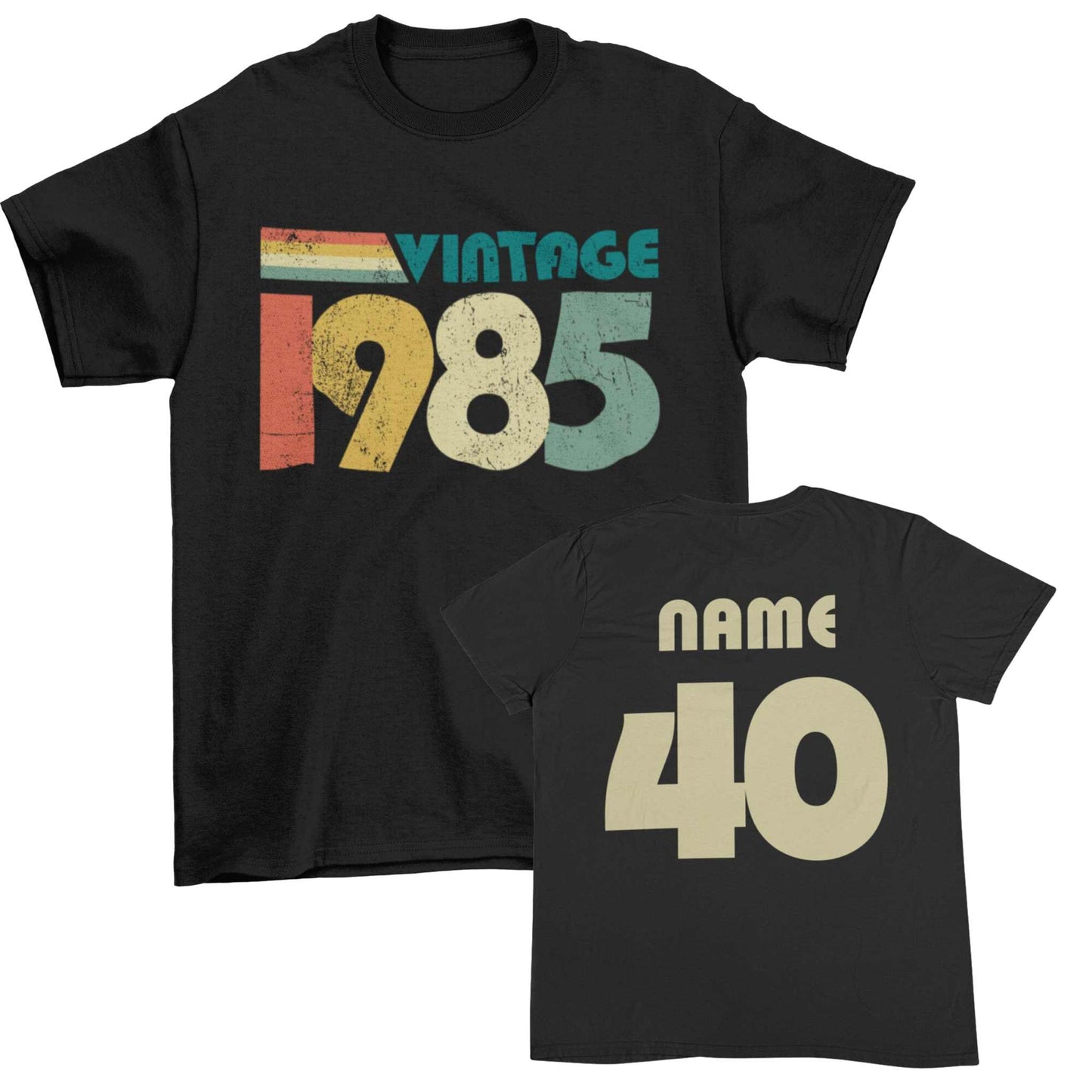 2025 Birthday PERSONALISED 40th T Shirt Vintage 1985 With Name & Age OGalaxy Tees