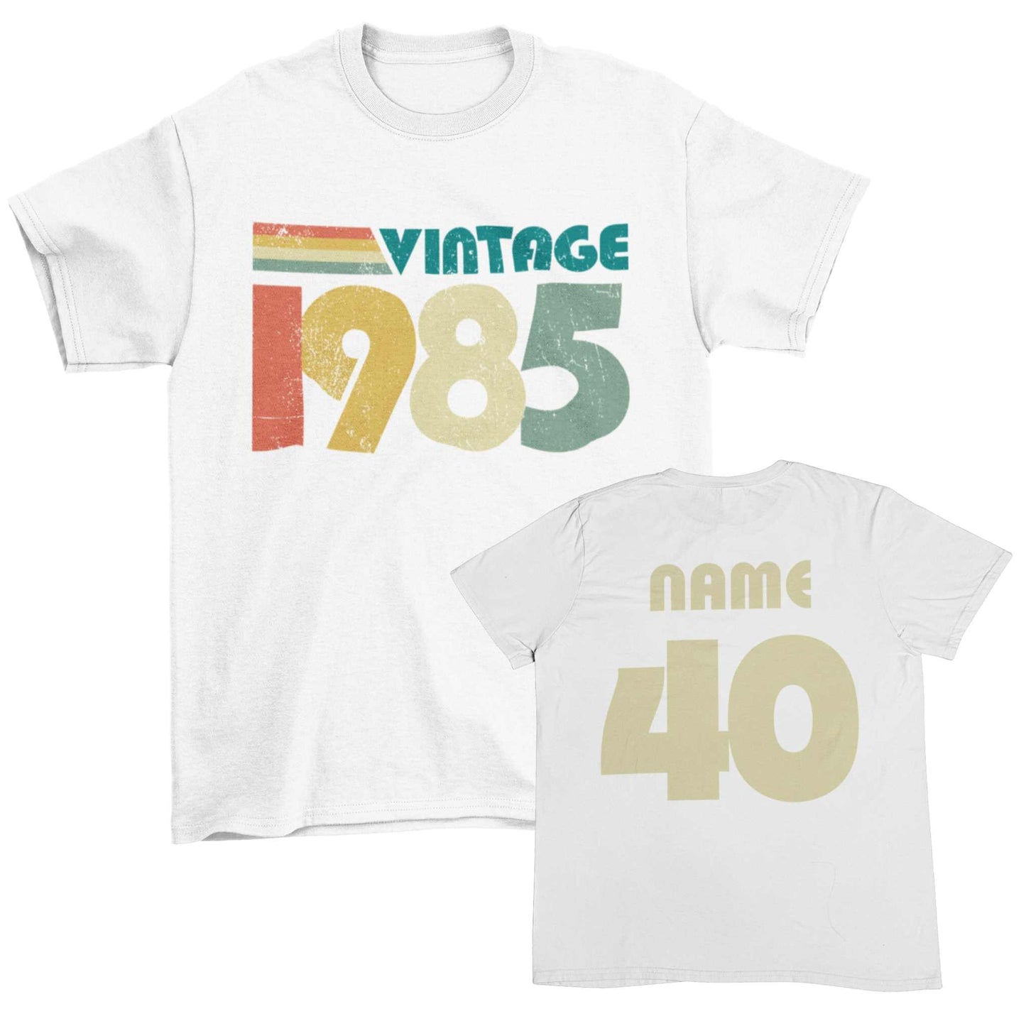 2025 Birthday PERSONALISED 40th T Shirt Vintage 1985 With Name & Age OGalaxy Tees