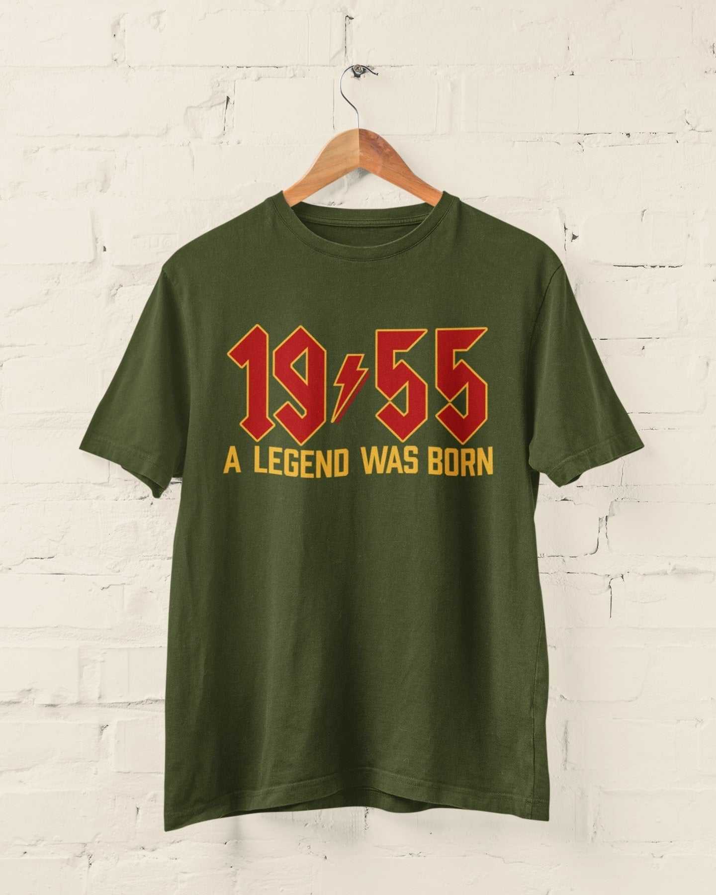 2025 birthday personalised 70th t-shirt, 1955 legend was born, customizable name, retro style.