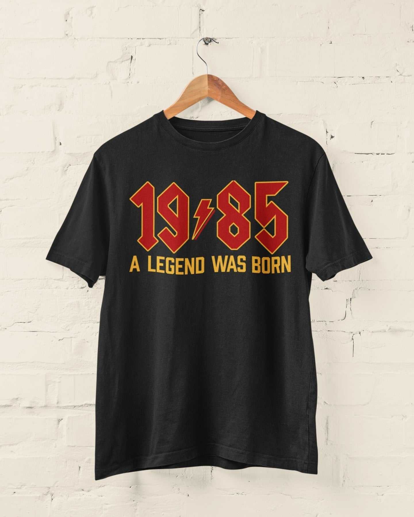 40th Birthday T Shirt For 2025 1985 A Legend Was Born Retro Heavy MetaGalaxy Tees