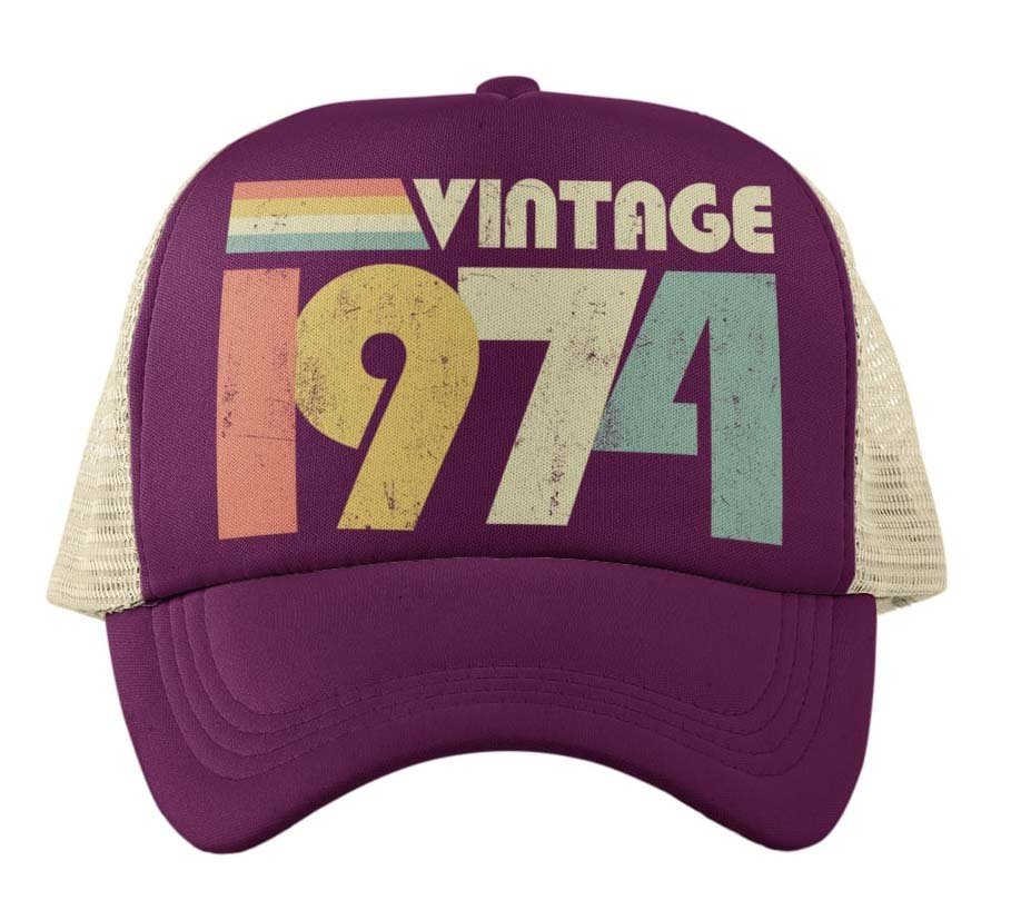 50th Birthday Vintage 1974 Urban Trucker Cap 2024 Birthdays Gift Idea Galaxy Tees