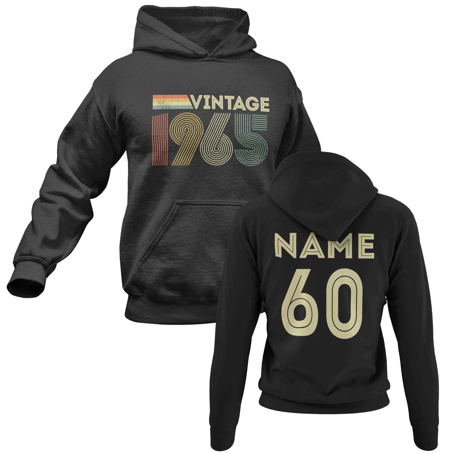 Personalised Vintage 1965 Hoodie Custom 60th Birthday Gift for 2025 NaGalaxy Tees