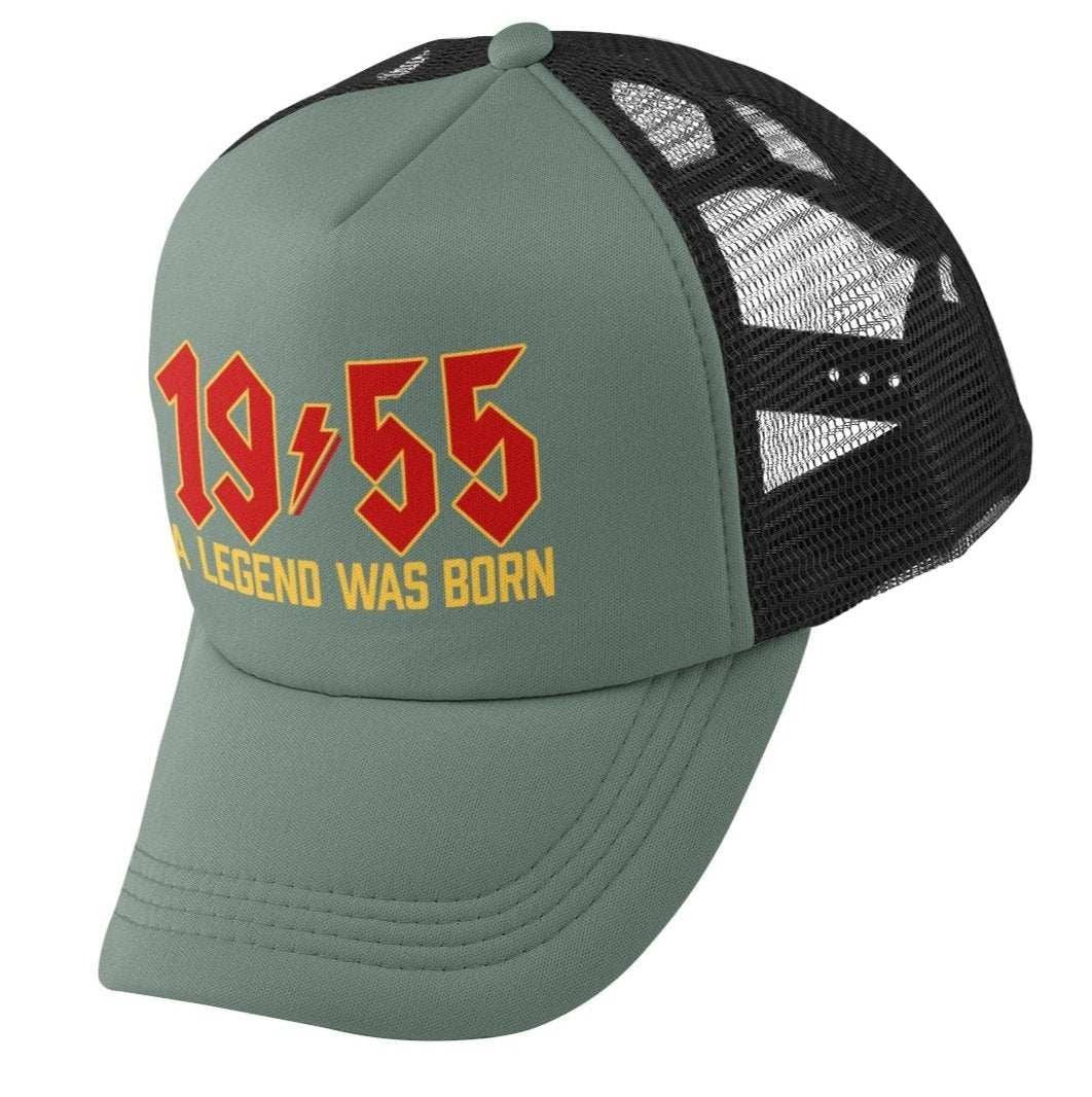 70th Birthday Trucker Cap 1955 Retro Rock Font Gift