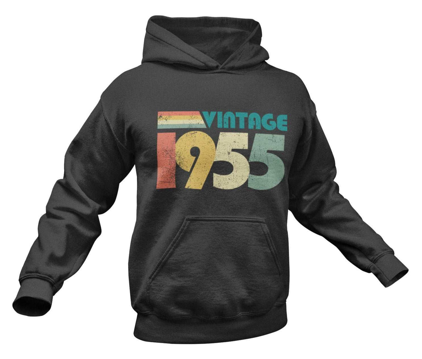 Vintage 1955 retro design hoodie for 70th birthday, perfect gift born in 1955.