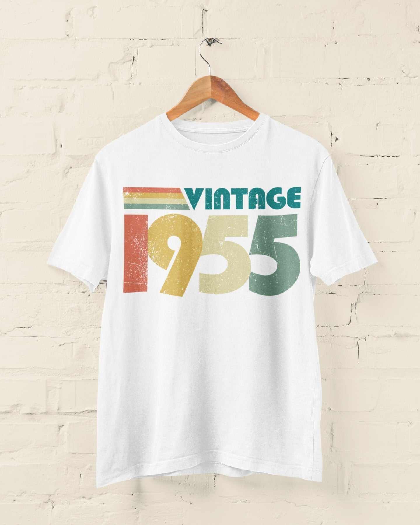 Vintage 1955 retro style t-shirt, perfect gift for 70th birthday in 2025.