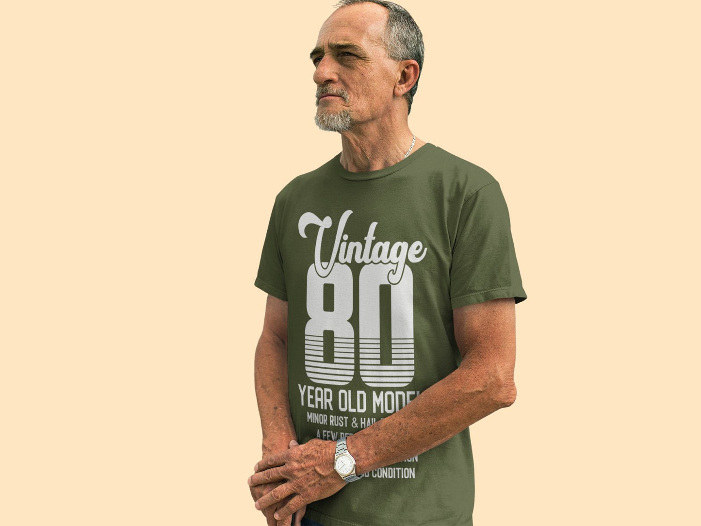 80th Birthday T Shirt Vintage 80 Year Old Model Funny Gift Idea PresenGalaxy Tees