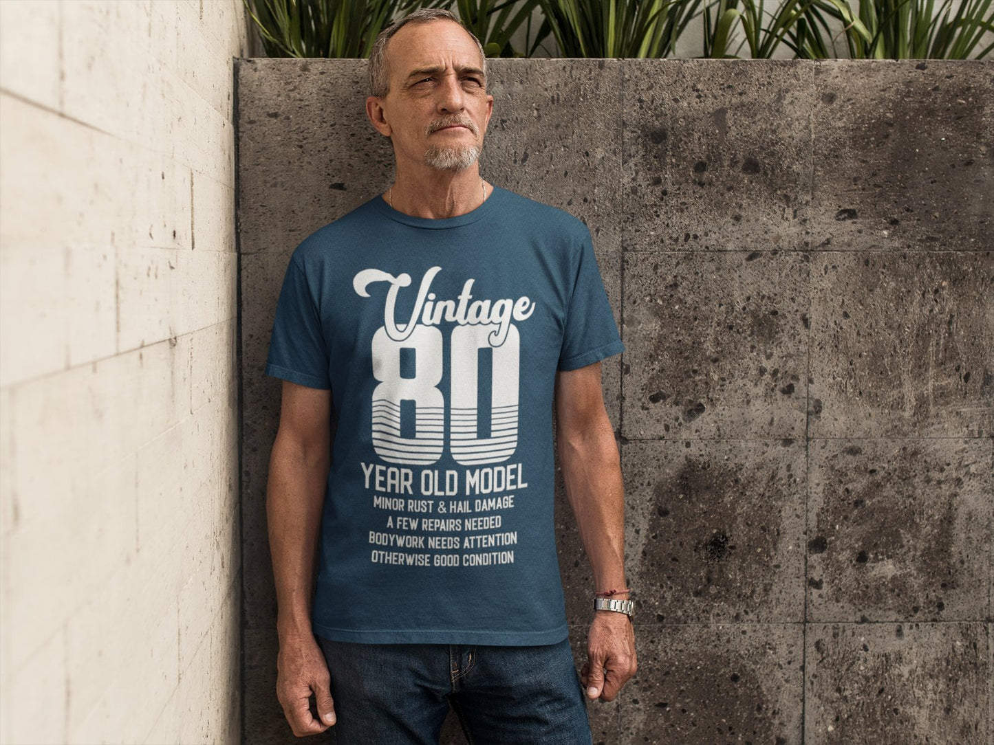 80th Birthday T Shirt Vintage 80 Year Old Model Funny Gift Idea PresenGalaxy Tees
