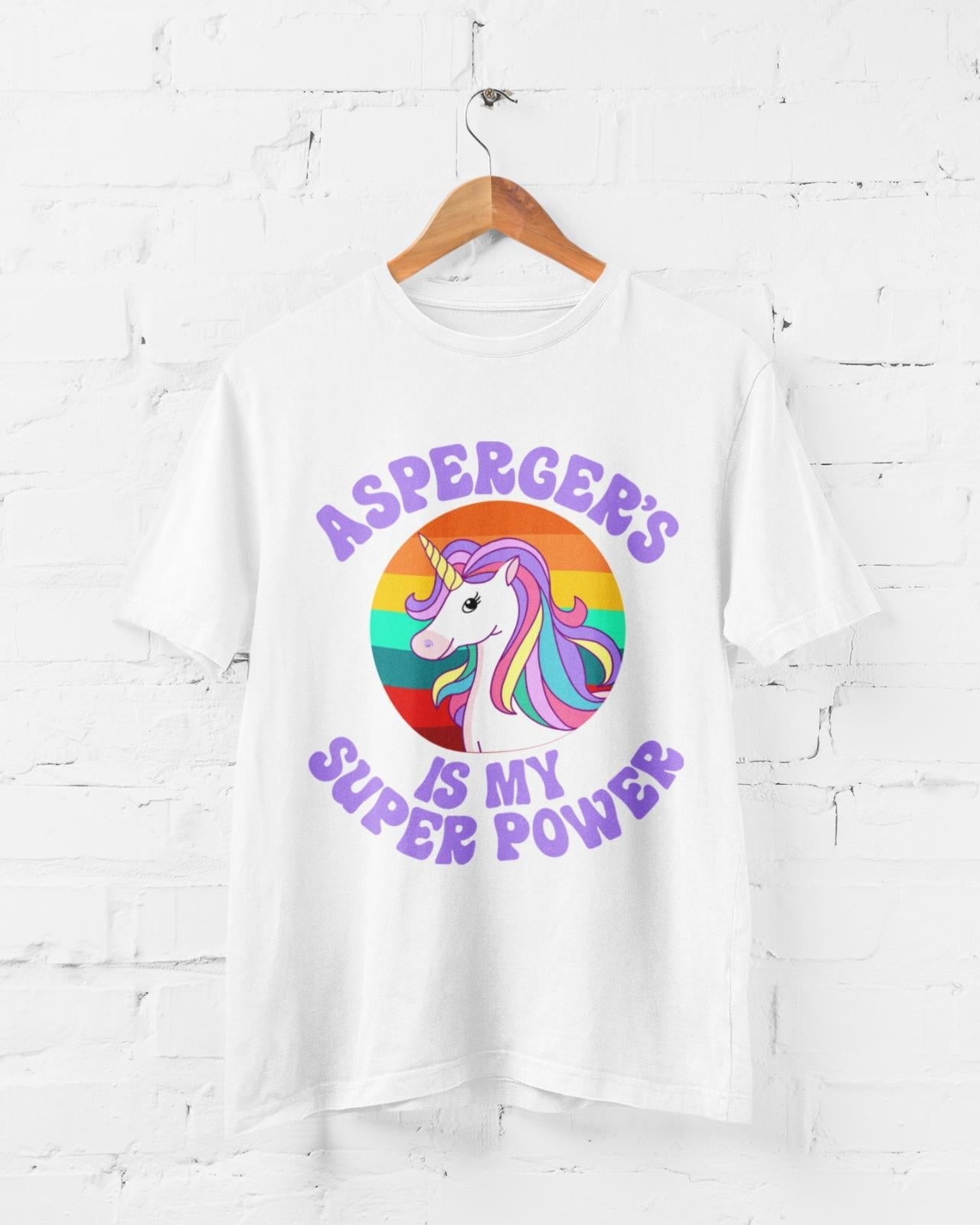 ASPERGER'S IS MY SUPERPOWER T Shirt ASPERGERS Autism Support Top UnicoGalaxy Tees