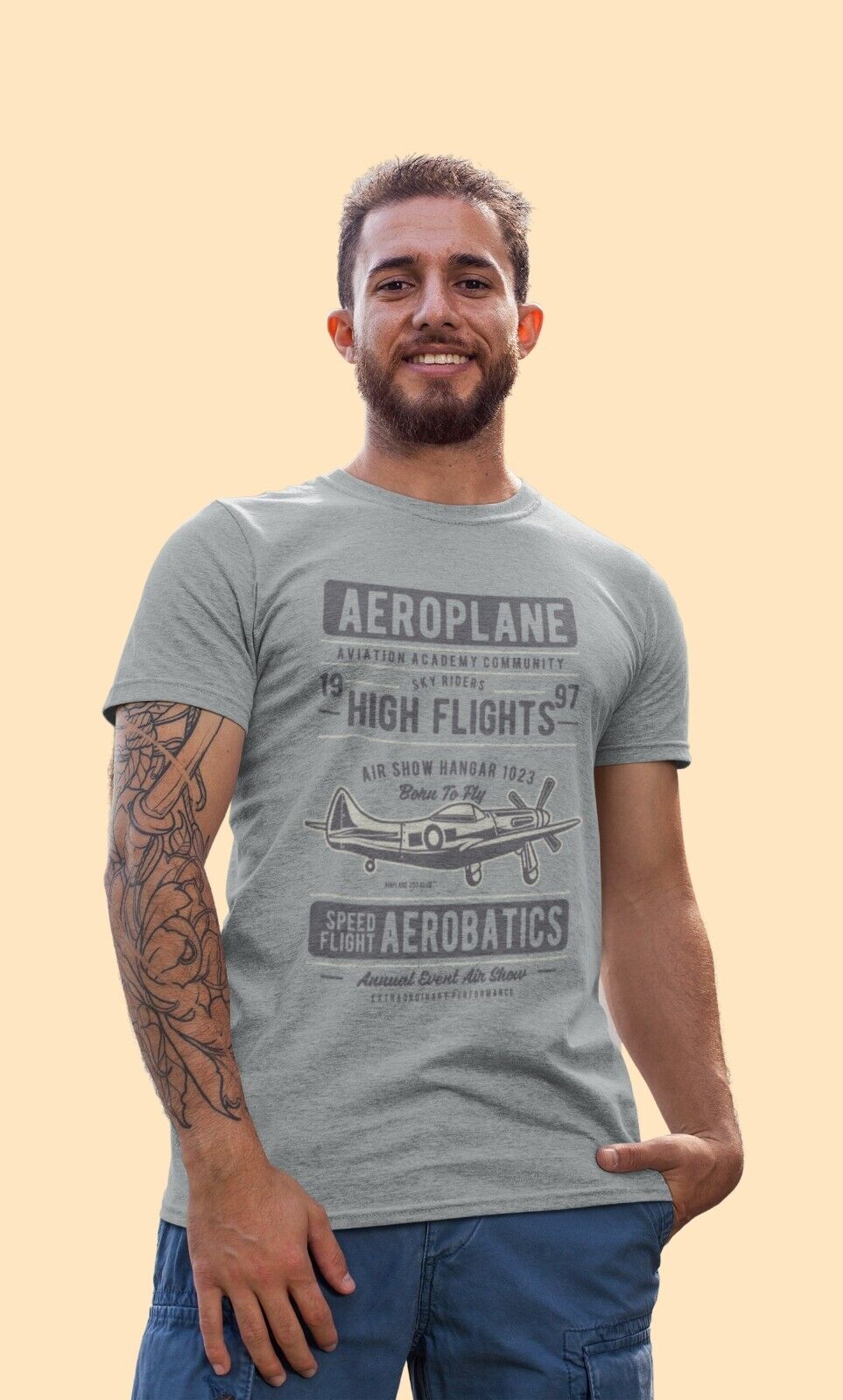 Aeroplane T Shirt High Flights Aerobatics Classic Design Plane SpotterGalaxy Tees