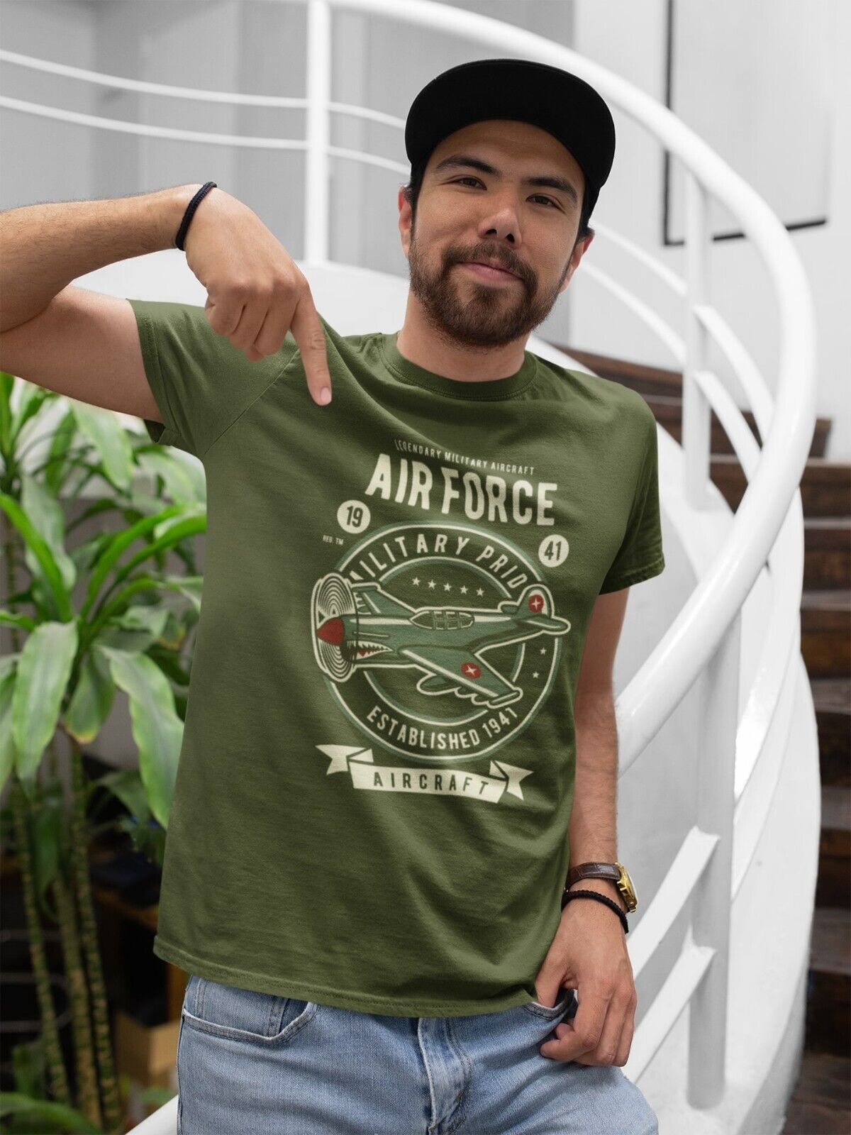 Air Force 1941 Classic Aircraft T Shirt Military Plane Spotter AeroplaGalaxy Tees