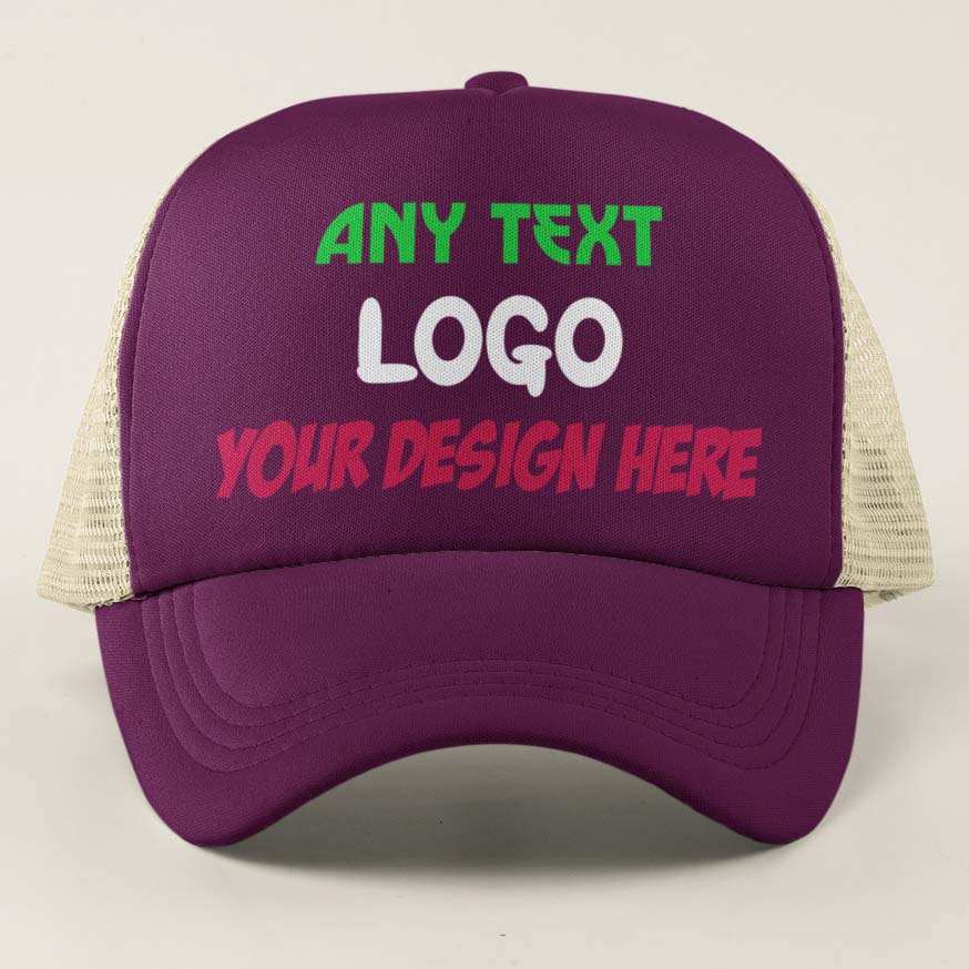 Custom Printed Baseball Trucker Cap Your Design Logo Text PersonalisedGalaxy Tees