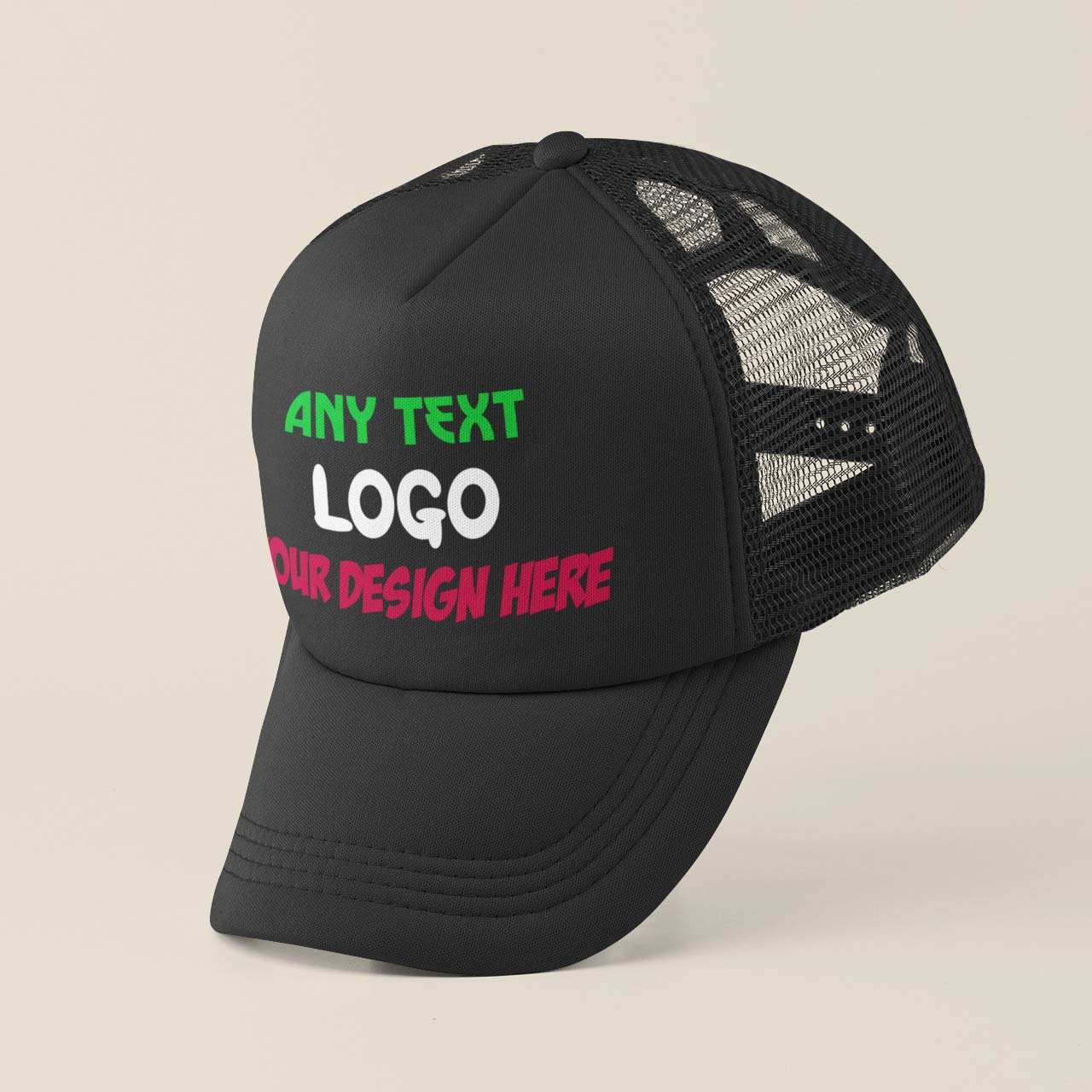 Custom Printed Baseball Trucker Cap Your Design Logo Text PersonalisedGalaxy Tees