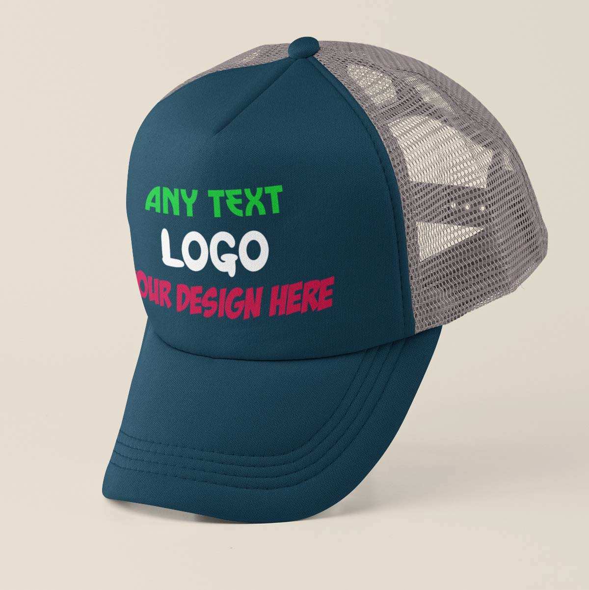 Custom Printed Baseball Trucker Cap Your Design Logo Text PersonalisedGalaxy Tees