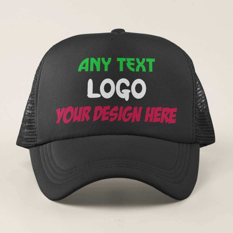 Custom Printed Baseball Trucker Cap Your Design Logo Text PersonalisedGalaxy Tees