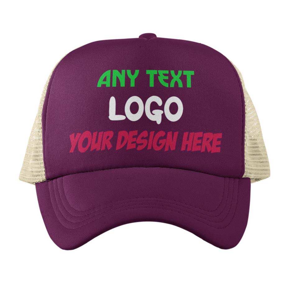 Custom Printed Baseball Trucker Cap Your Design Logo Text PersonalisedGalaxy Tees