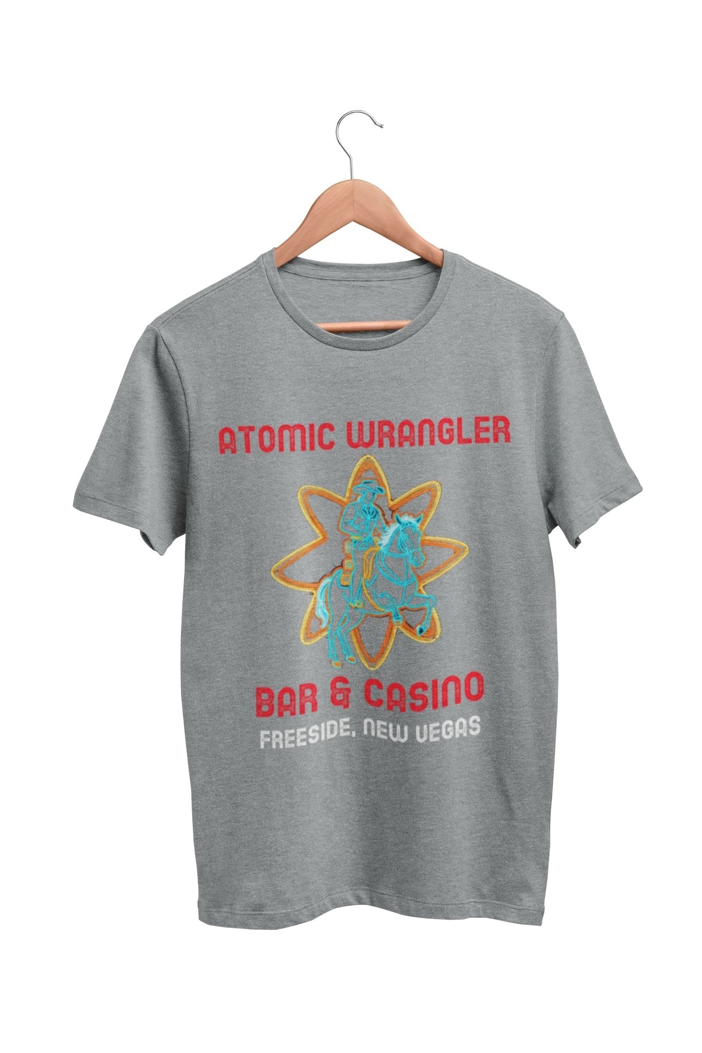 Atomic Wrangler Bar and Casino T Shirt Freeside New Vegas TV Gamer GamGalaxy Tees