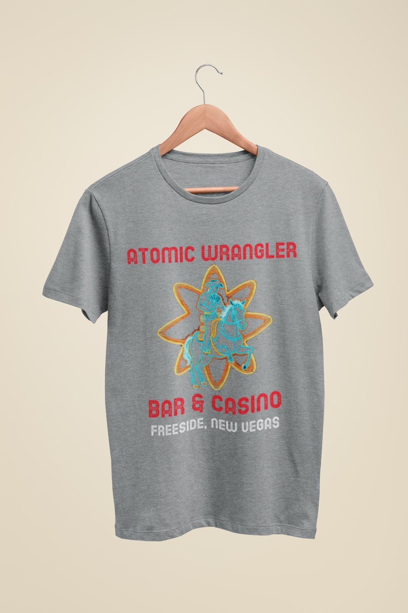 Atomic Wrangler Bar and Casino T Shirt Freeside New Vegas TV Gamer GamGalaxy Tees