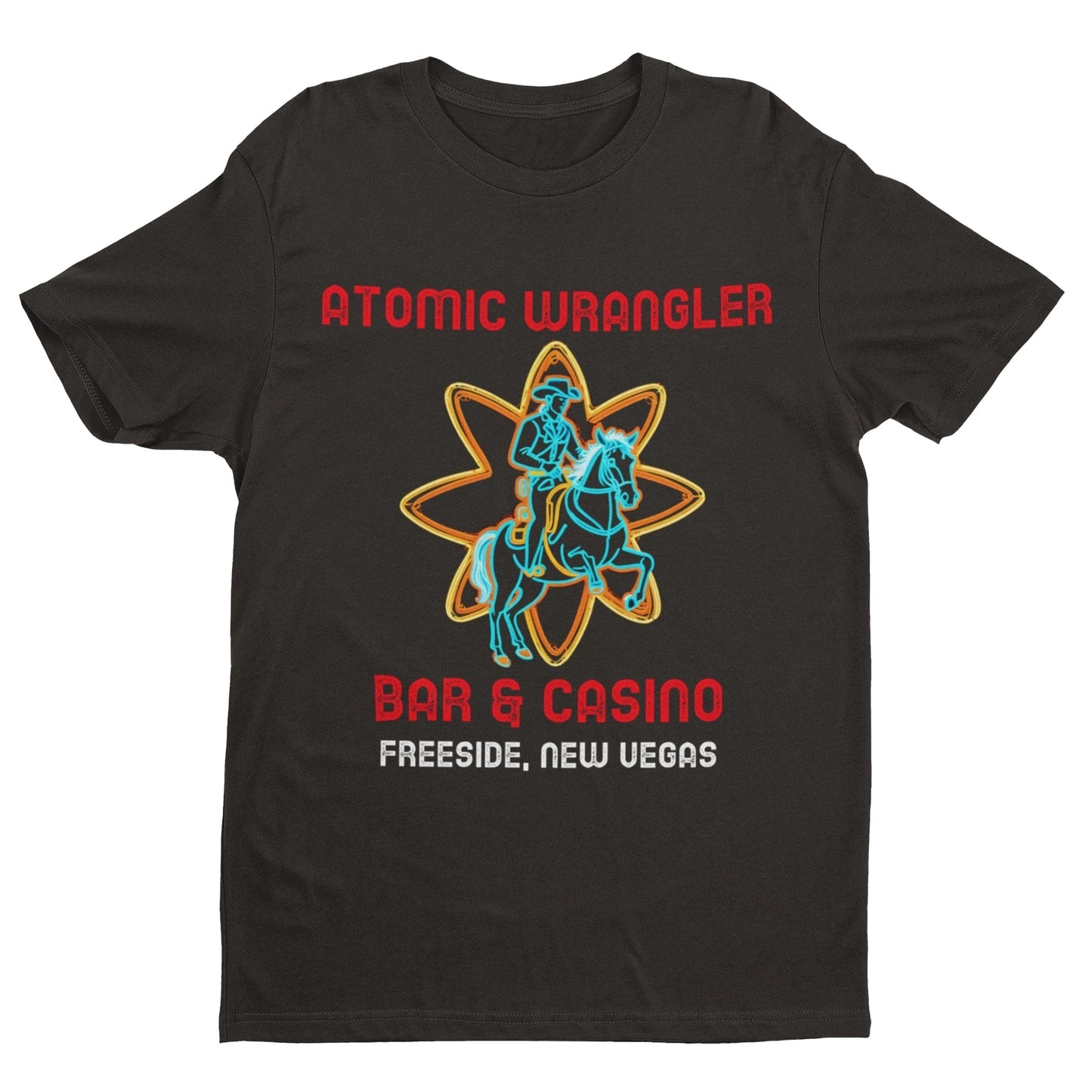 Atomic Wrangler Bar and Casino T Shirt Freeside New Vegas TV Gamer GamGalaxy Tees