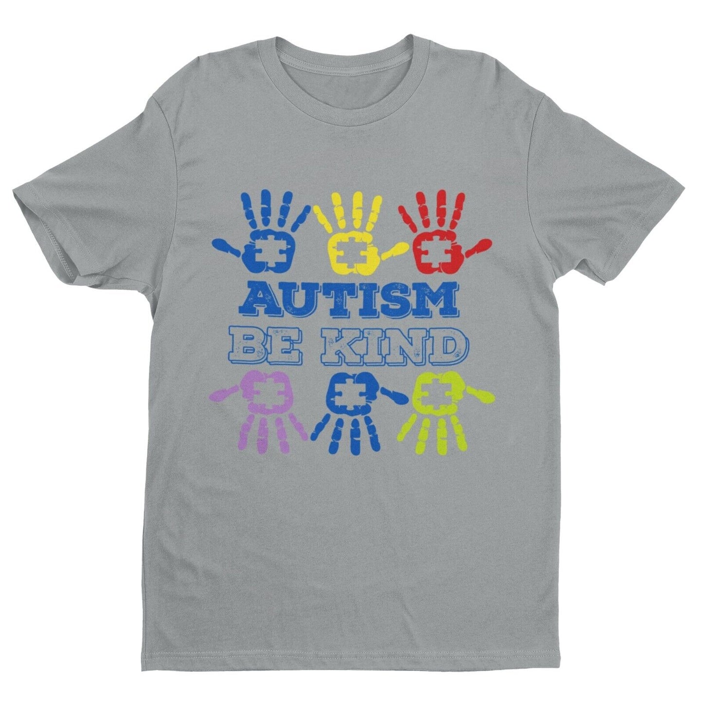 Autism Awareness and Support T Shirt Be Kind Handprints Jigsaw Love DiGalaxy Tees