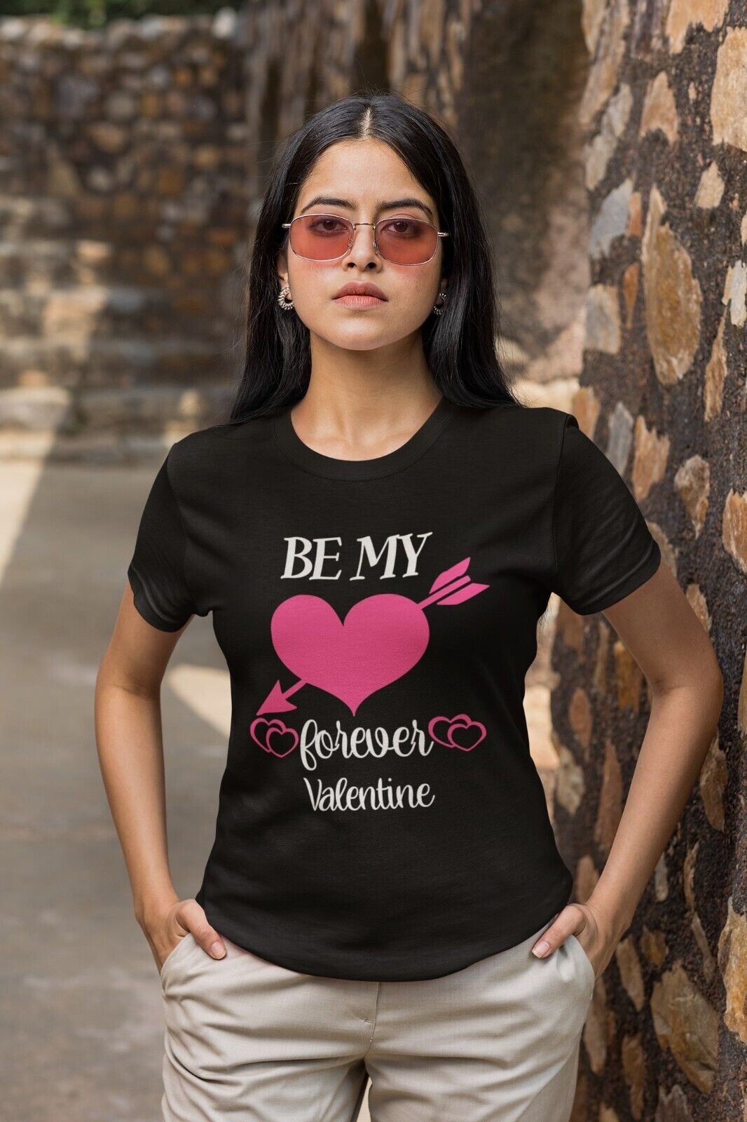 BE MY FOREVER VALENTINE Funny Valentines Day T Shirt Gift Idea Unisex Galaxy Tees