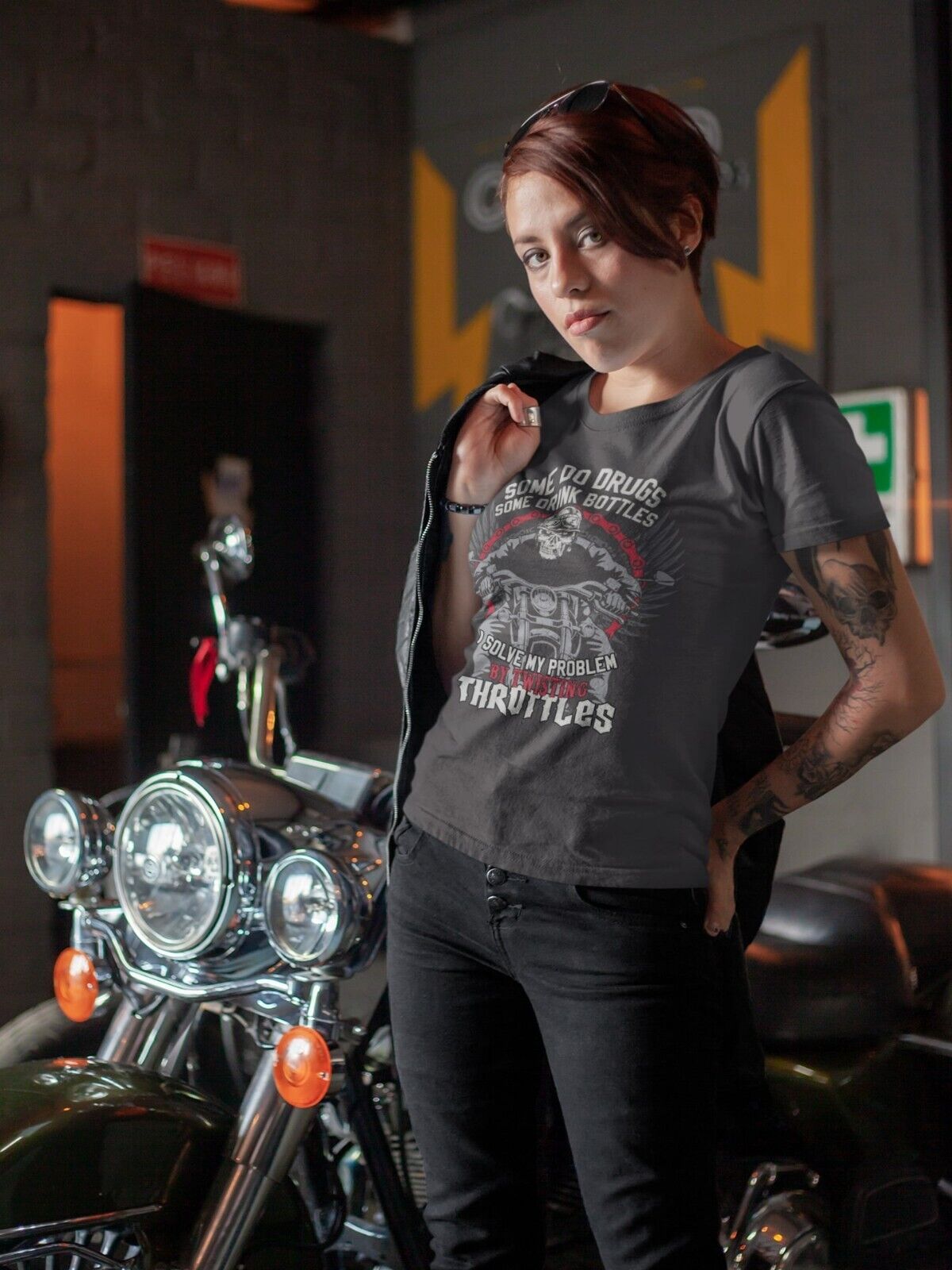 Biker T Shirt Some Do Drugs Some Drink Bottles I do TWISTING THROTTLESGalaxy Tees