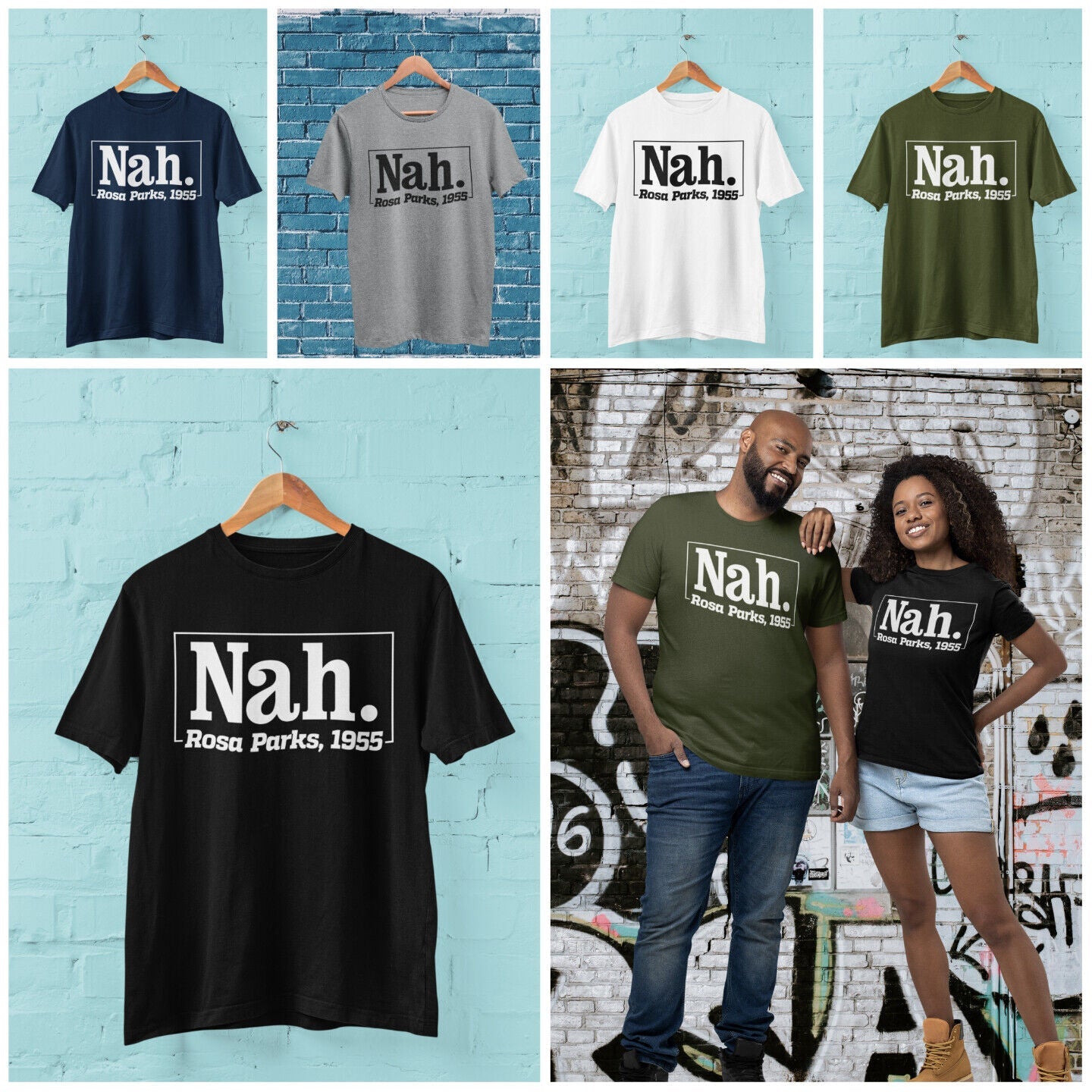 Black Lives Matter T Shirt Nah. Roas Parks 1955 Civil Rights Tribute BGalaxy Tees