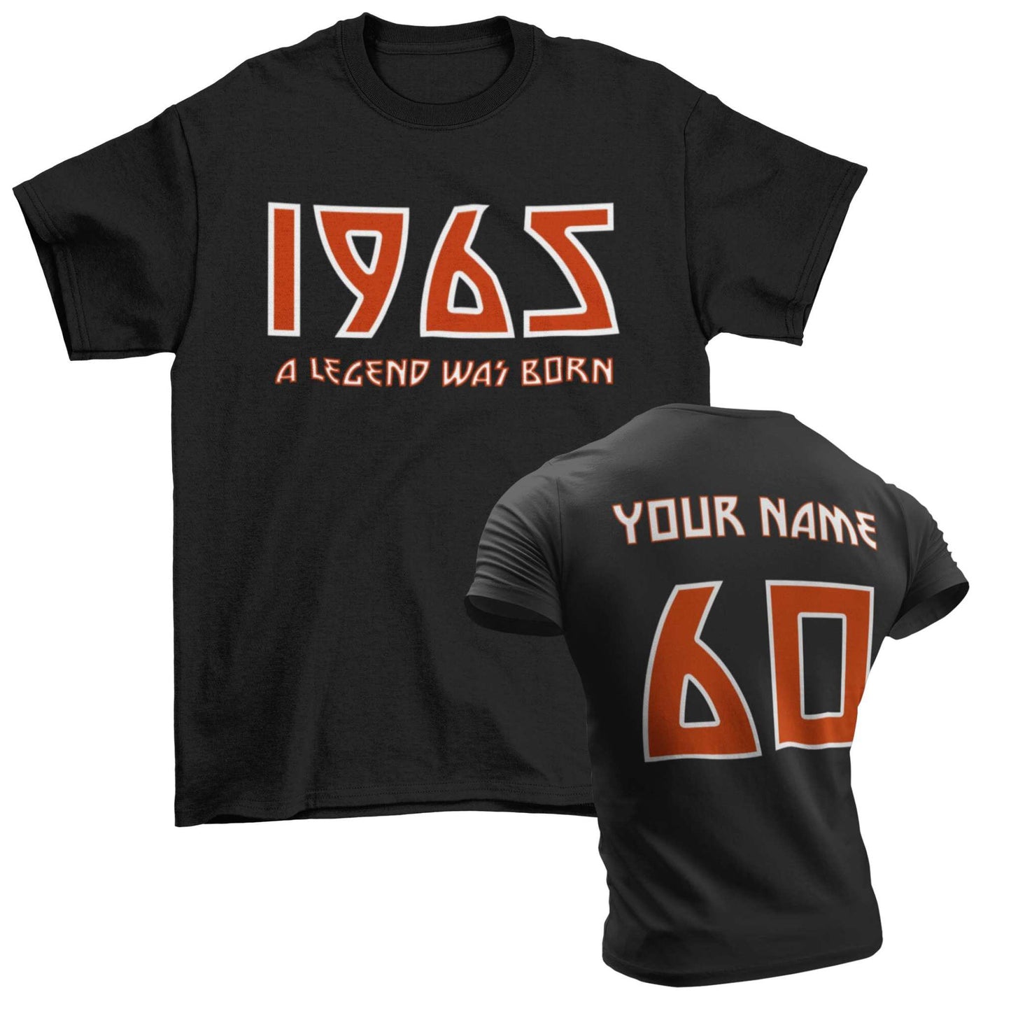 Galaxy Tees Men's 60th T Shirt 1965 A Legend Was Born With Name on BacGalaxy Tees