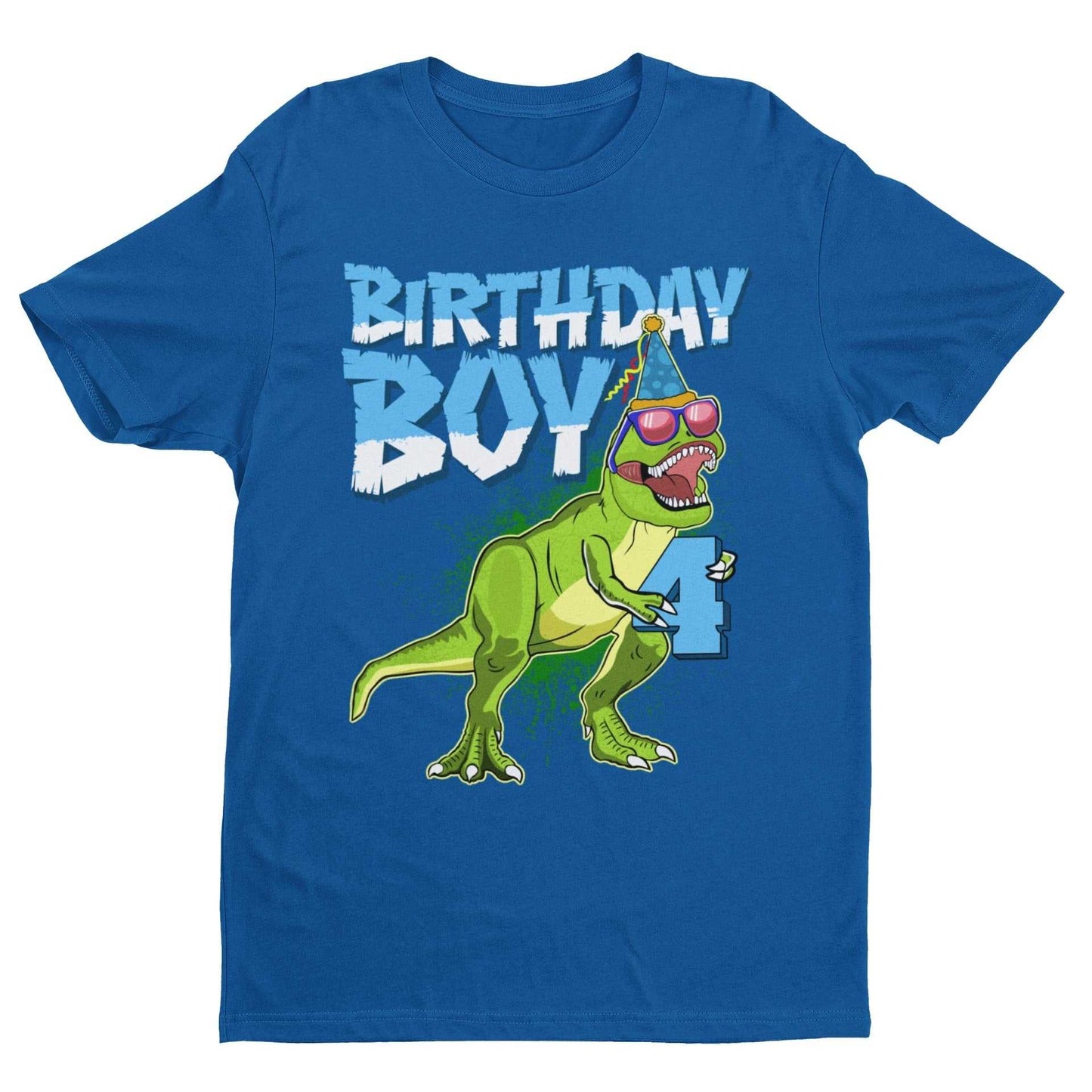 Boys 4th Birthday Dinosaur T Shirt Birthday BoyGalaxy Tees