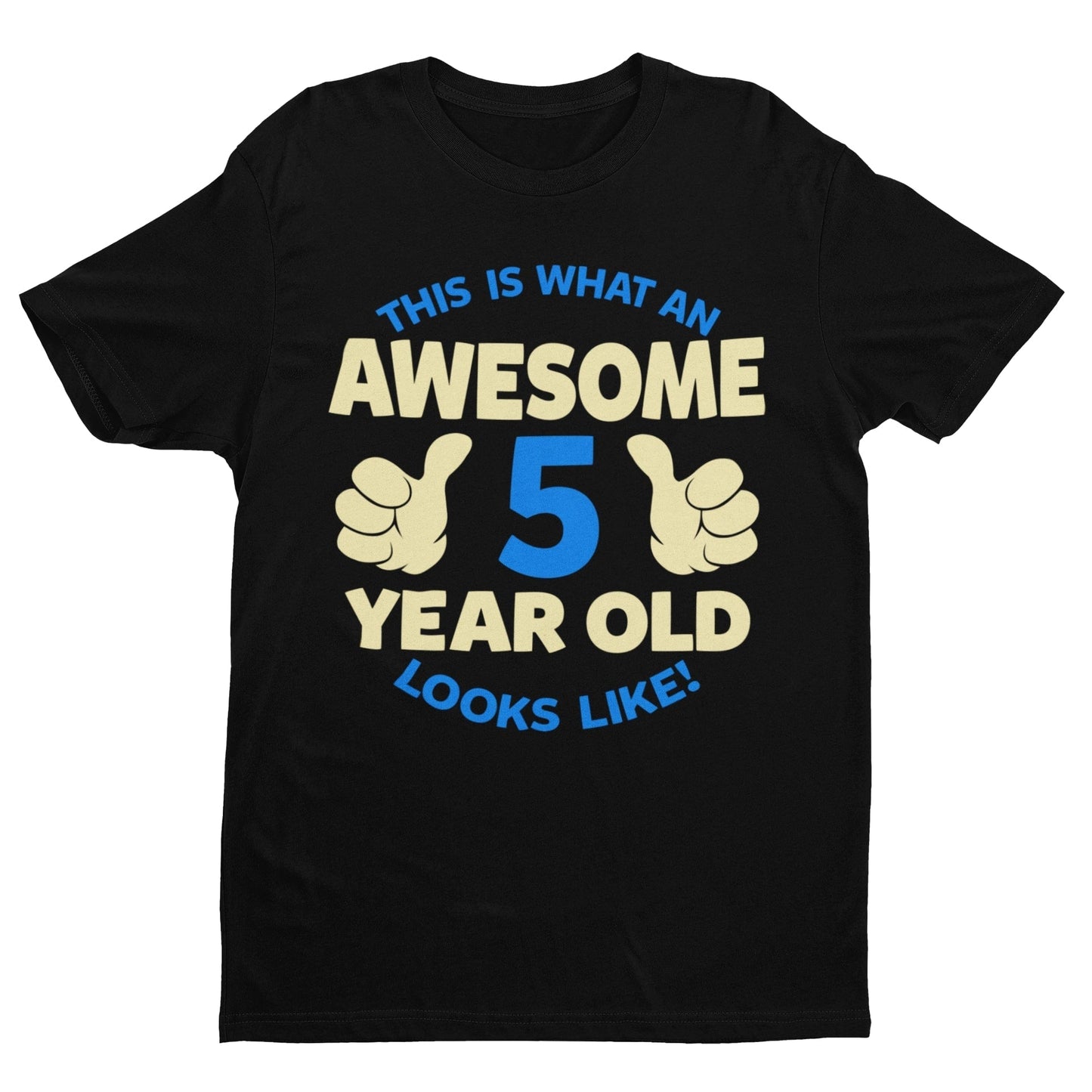 Boys 5th Birthday T Shirt This Is What An Awesome 5 Year Old looks LikGalaxy Tees