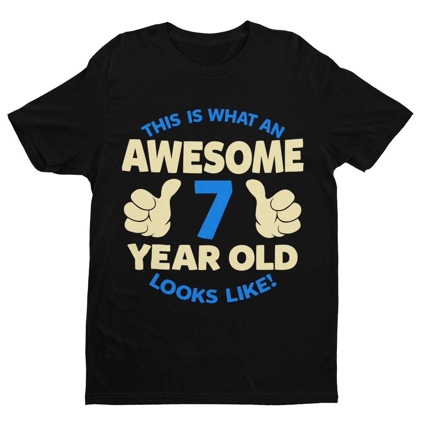 Boys 7th Birthday T Shirt This Is What An Awesome 7 Year Old looks LikGalaxy Tees