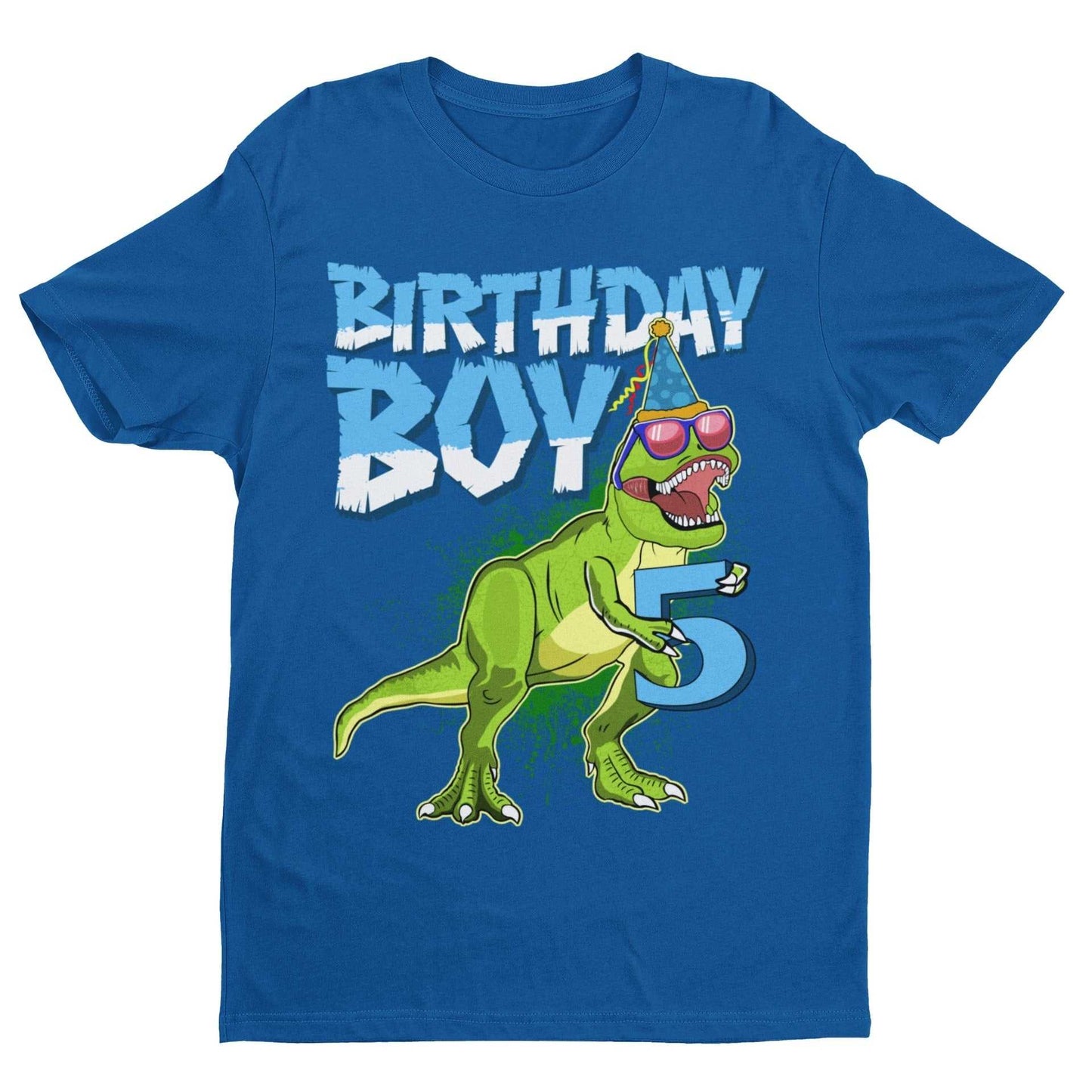 Boys Cute 5th Birthday Dinosaur T Shirt Dino Fan NoveltyGalaxy Tees