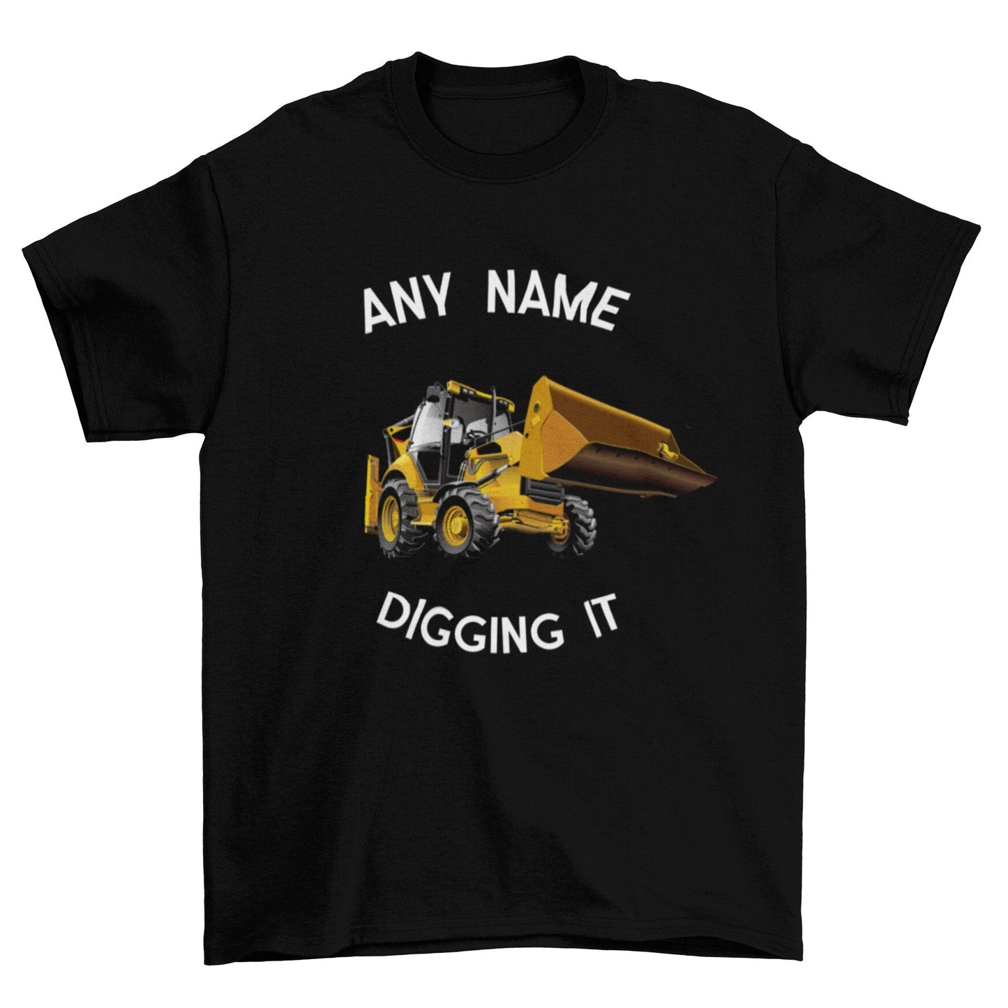 Boys Personalised Kids Digger T Shirt Digging It With Your Childs PrinGalaxy Tees