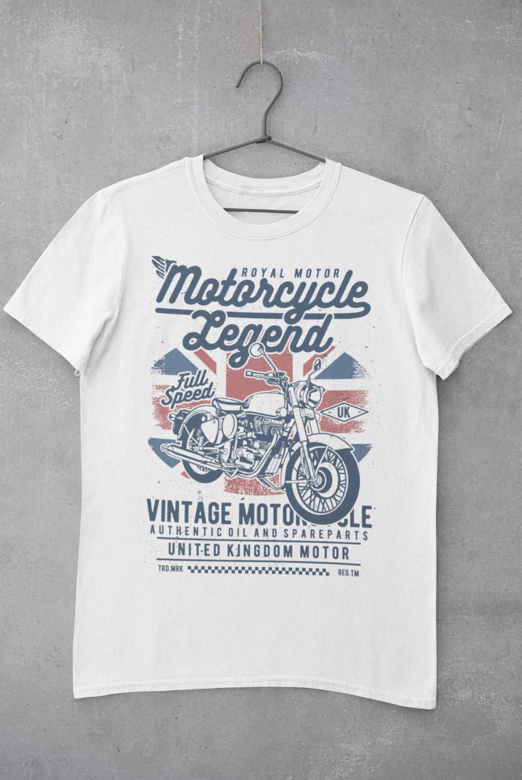 British Biker T Shirt Motorcycle Legend Vintage Motorbike Union Jack CGalaxy Tees