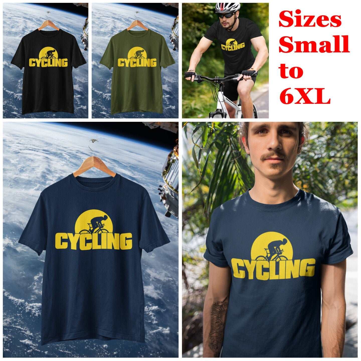 Cycling Sun T Shirt For Cyclist Gift Idea Bike Cycle Dad Fitness Bike Galaxy Tees