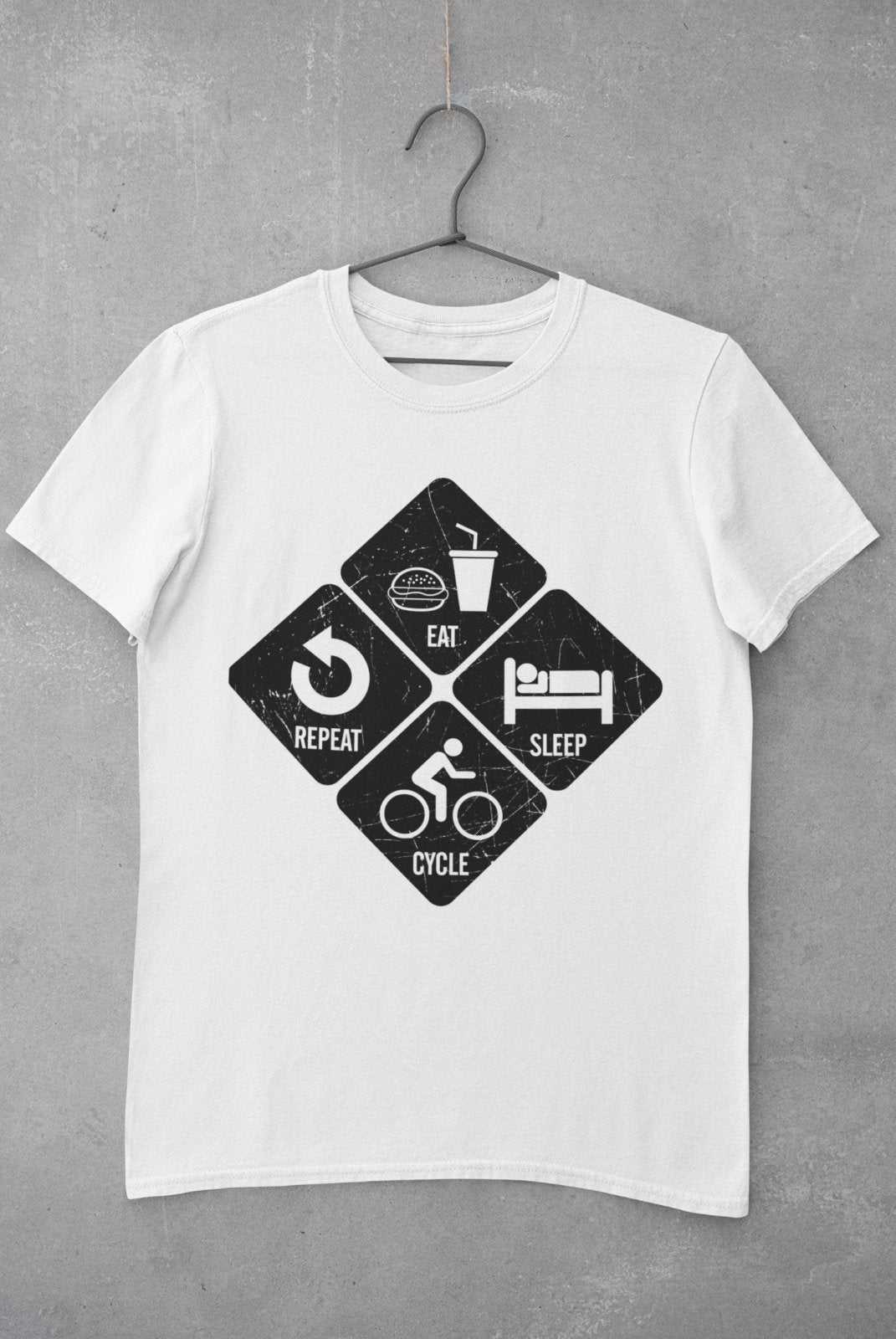 Cycling T Shirt Eat Sleep Cycle Repeat Gift Idea Bike Road Fitness PedGalaxy Tees