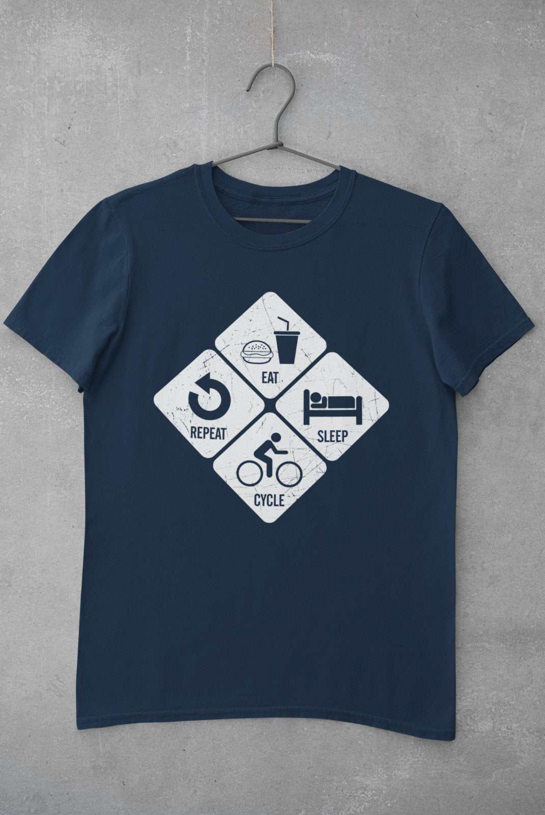 Cycling T Shirt Eat Sleep Cycle Repeat Gift Idea Bike Road Fitness PedGalaxy Tees