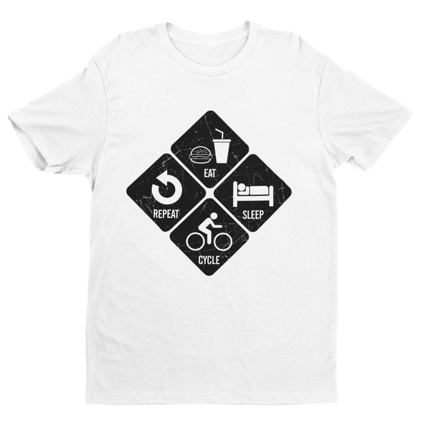 Cycling T Shirt Eat Sleep Cycle Repeat Gift Idea Bike Road Fitness PedGalaxy Tees