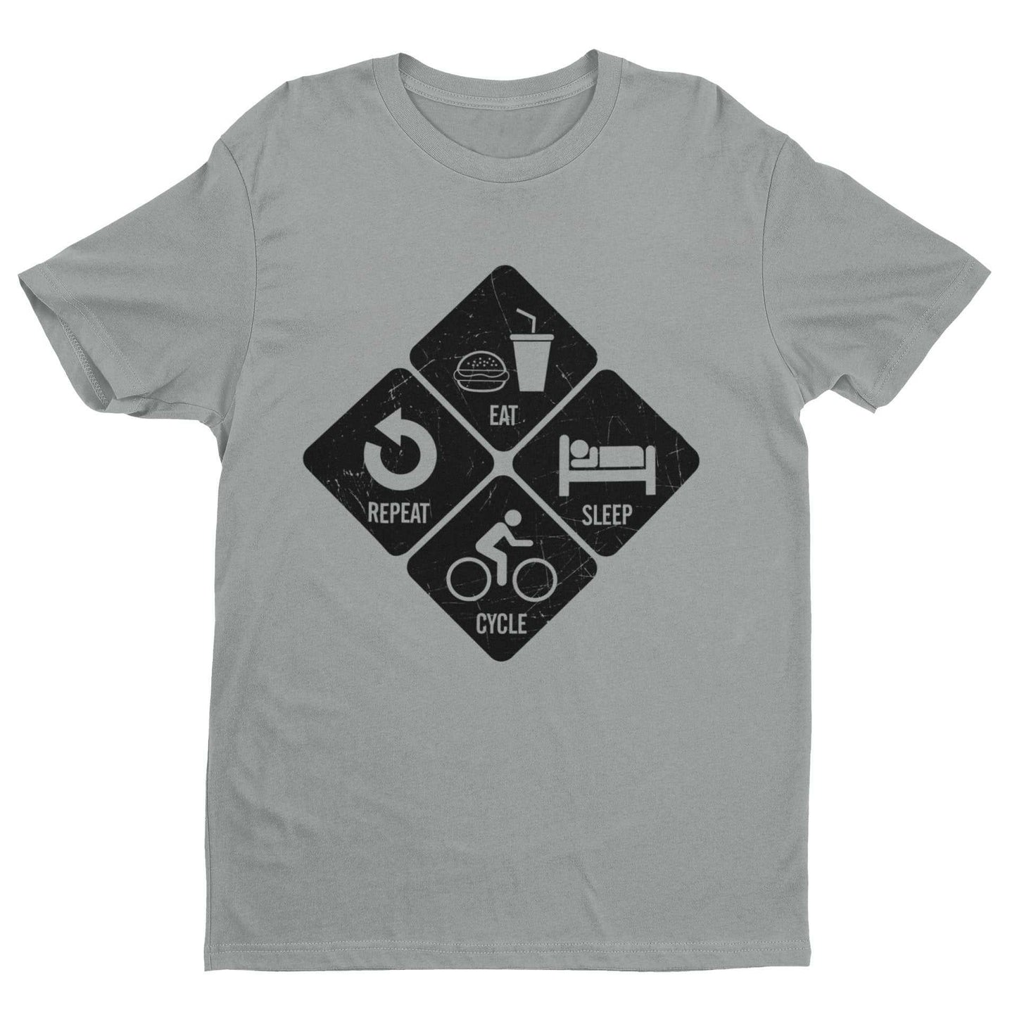 Cycling T Shirt Eat Sleep Cycle Repeat Gift Idea Bike Road Fitness PedGalaxy Tees