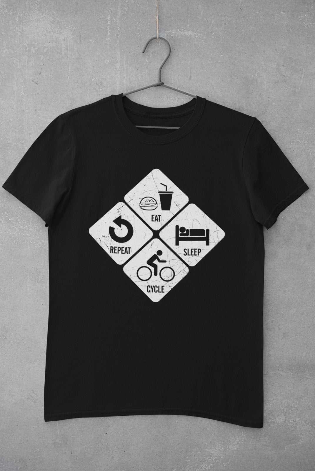 Cycling T Shirt Eat Sleep Cycle Repeat Gift Idea Bike Road Fitness PedGalaxy Tees