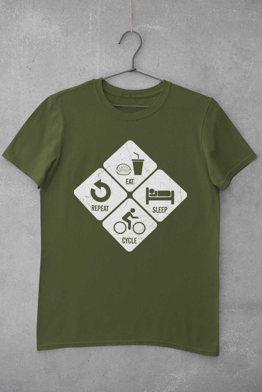 Cycling T Shirt Eat Sleep Cycle Repeat Gift Idea Bike Road Fitness PedGalaxy Tees