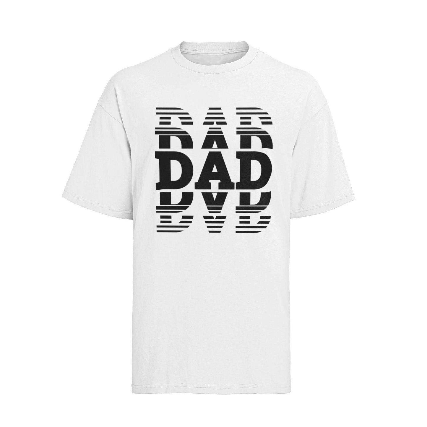 Dad typography t-shirt, ideal Father's Day gift, white tee with bold black text for new dads.