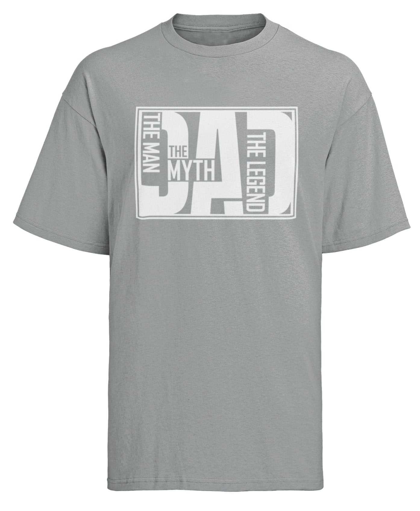 Dad shirt with "The Man, The Myth, The Legend" design; perfect gift for Father’s Day and Christmas.