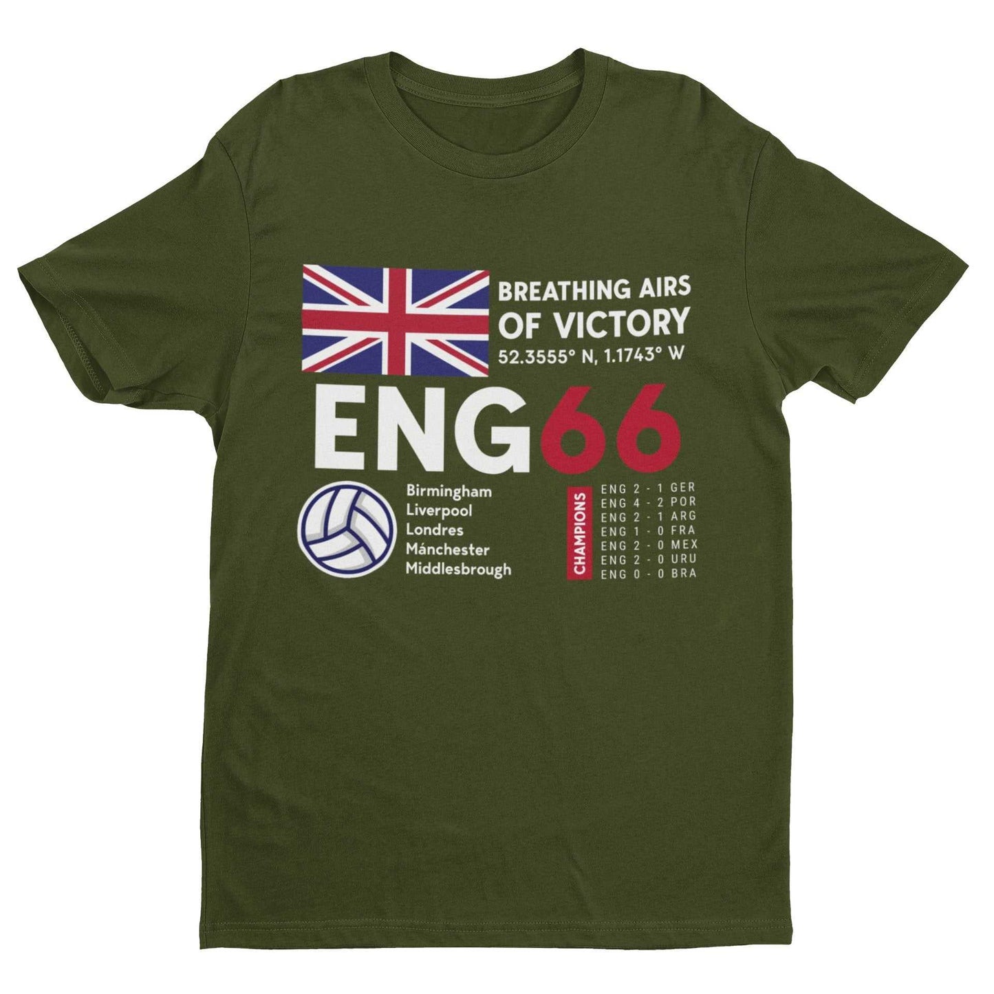 ENGLAND 1966 Football World Cup Victory T Shirt ENG66 Football Lions CGalaxy Tees