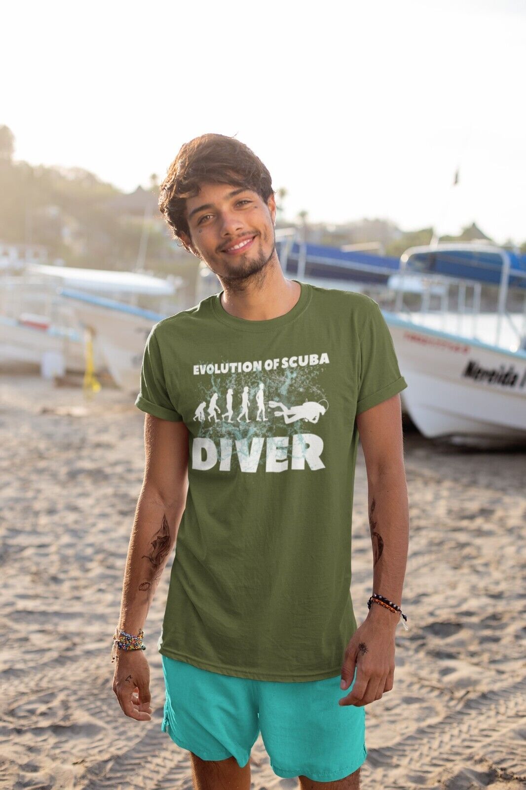 EVOLUTION OF A SCUBA DIVER T Shirt Gift For Diver Darwin Ape To Man EvGalaxy Tees