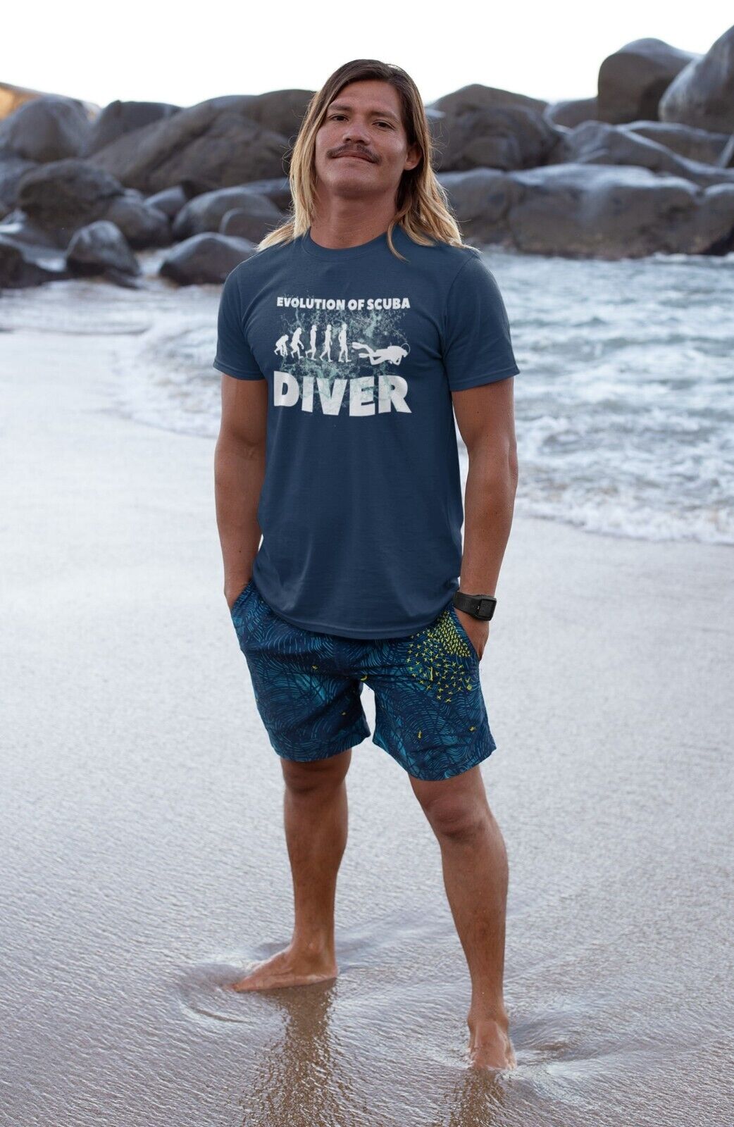 EVOLUTION OF A SCUBA DIVER T Shirt Gift For Diver Darwin Ape To Man EvGalaxy Tees